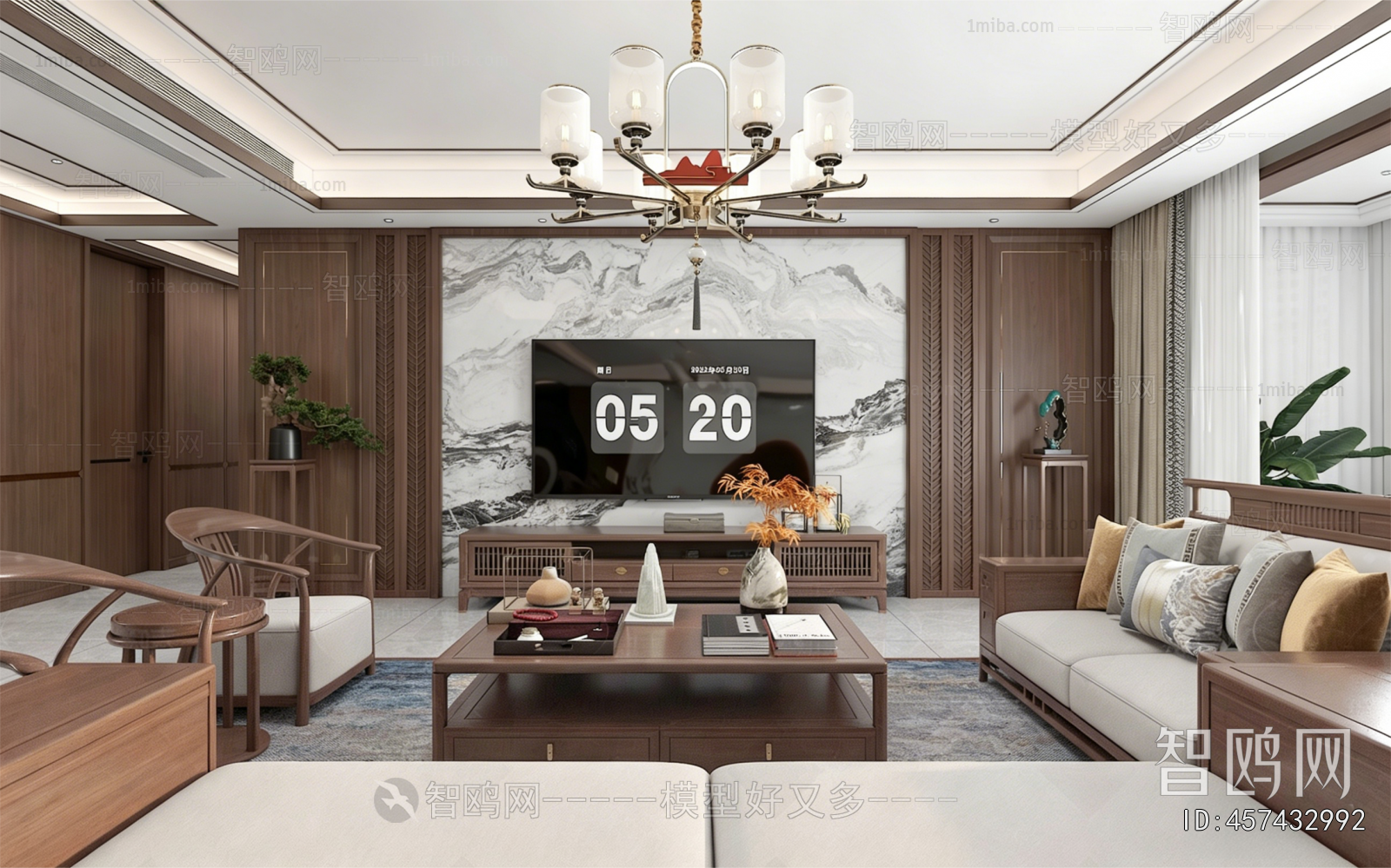 New Chinese Style A Living Room