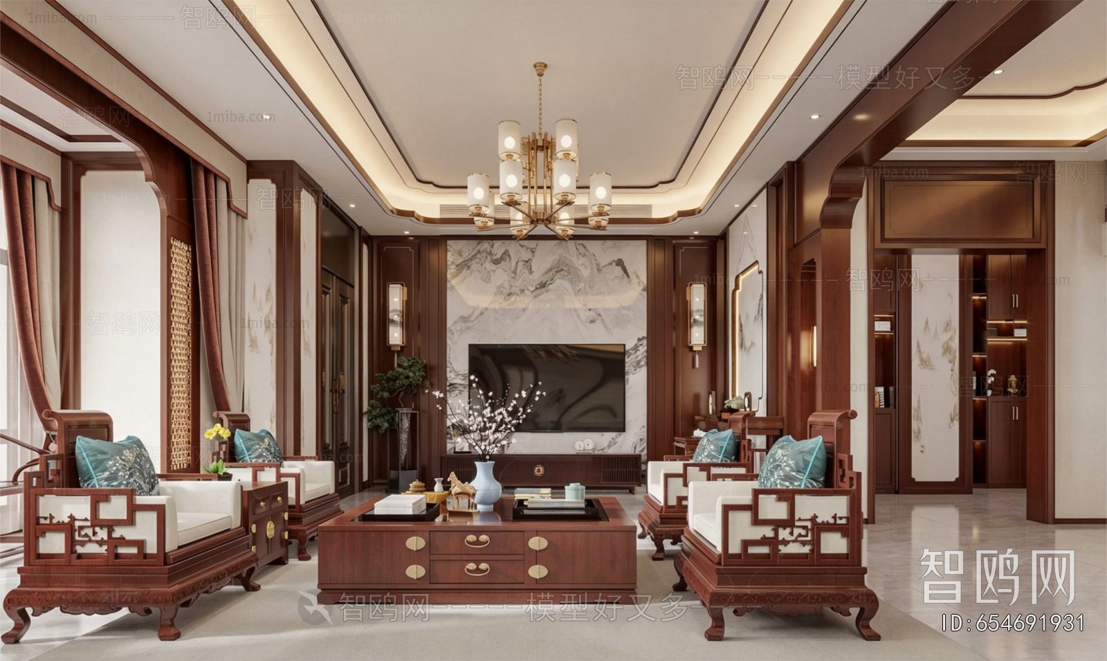 New Chinese Style A Living Room
