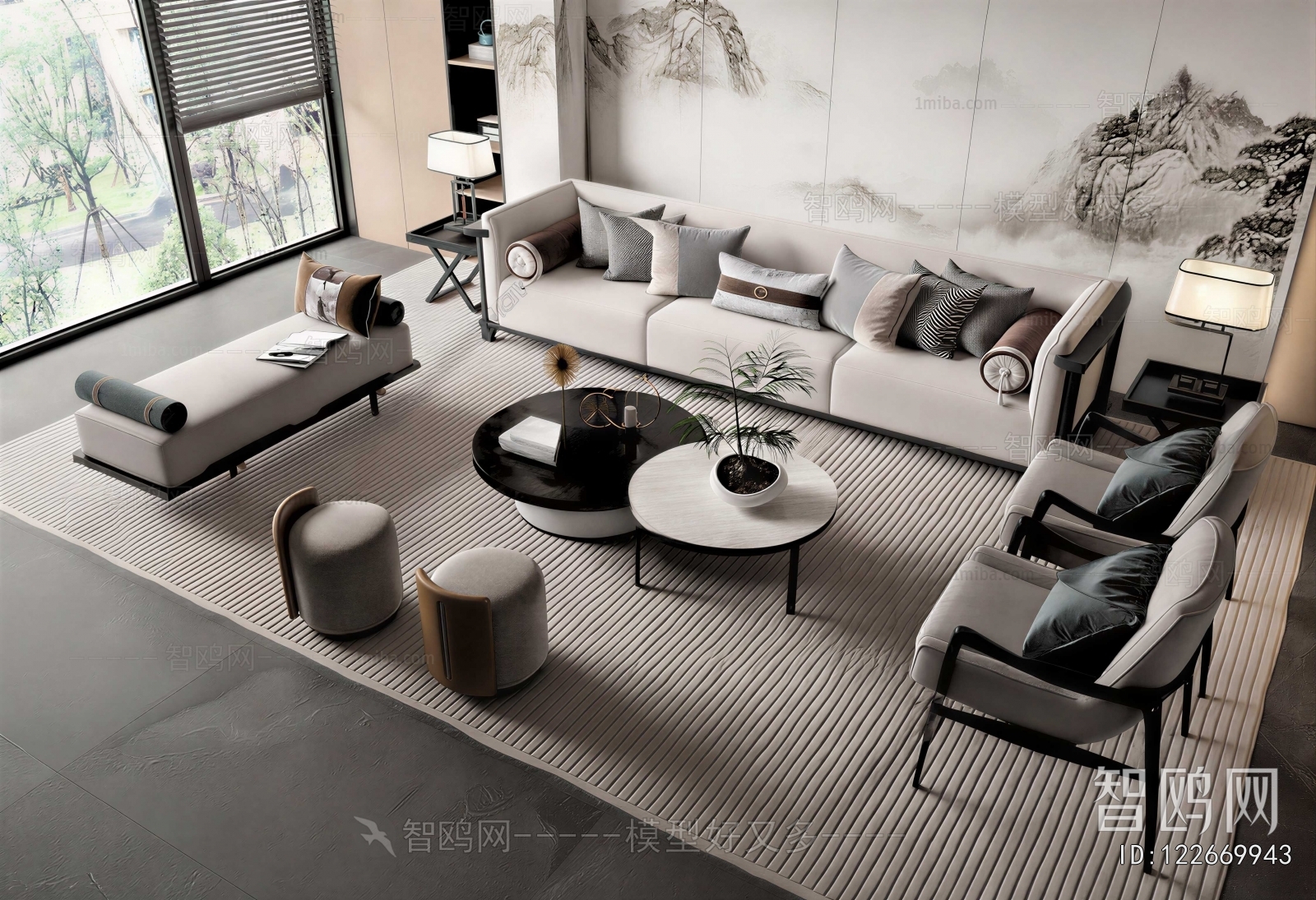 New Chinese Style Sofa Combination
