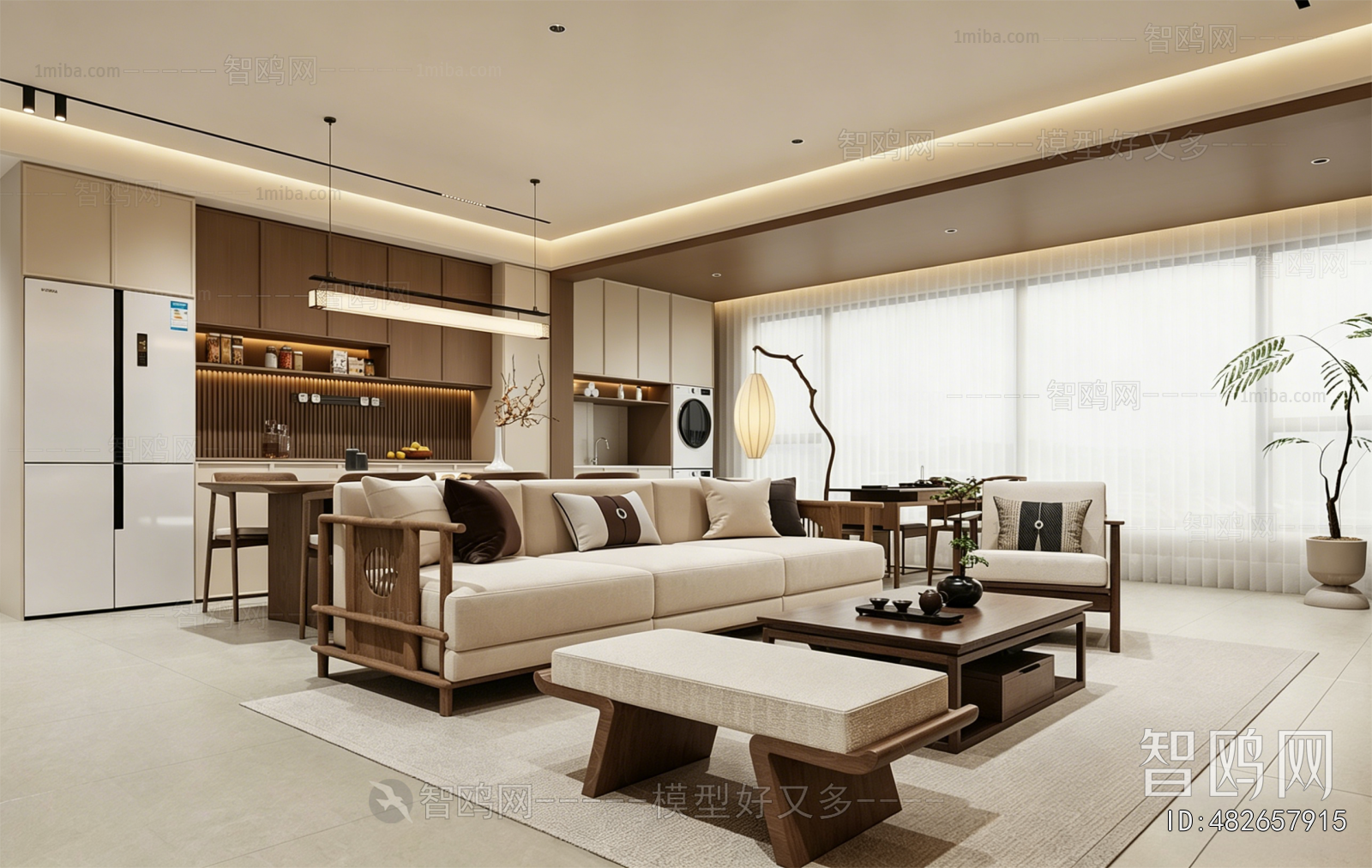New Chinese Style A Living Room