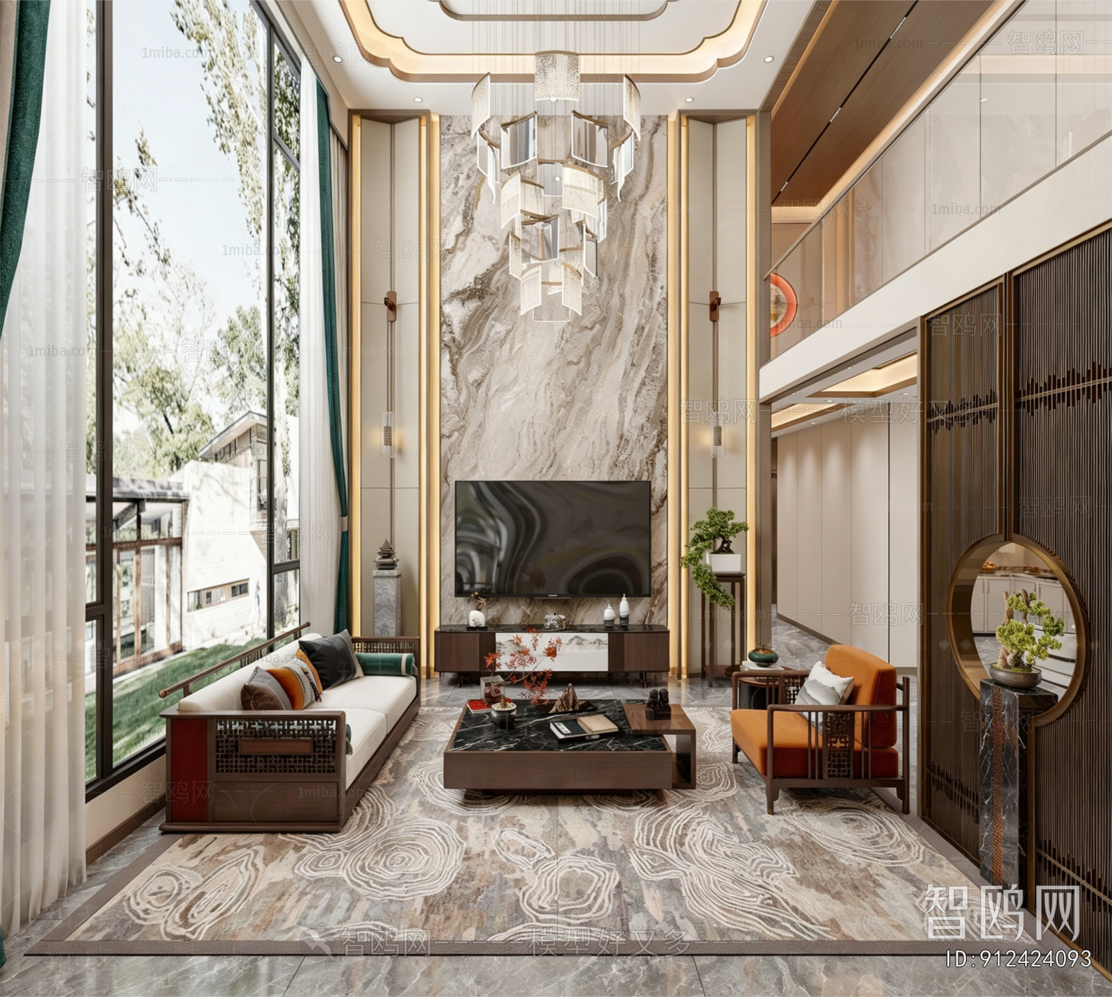 New Chinese Style A Living Room