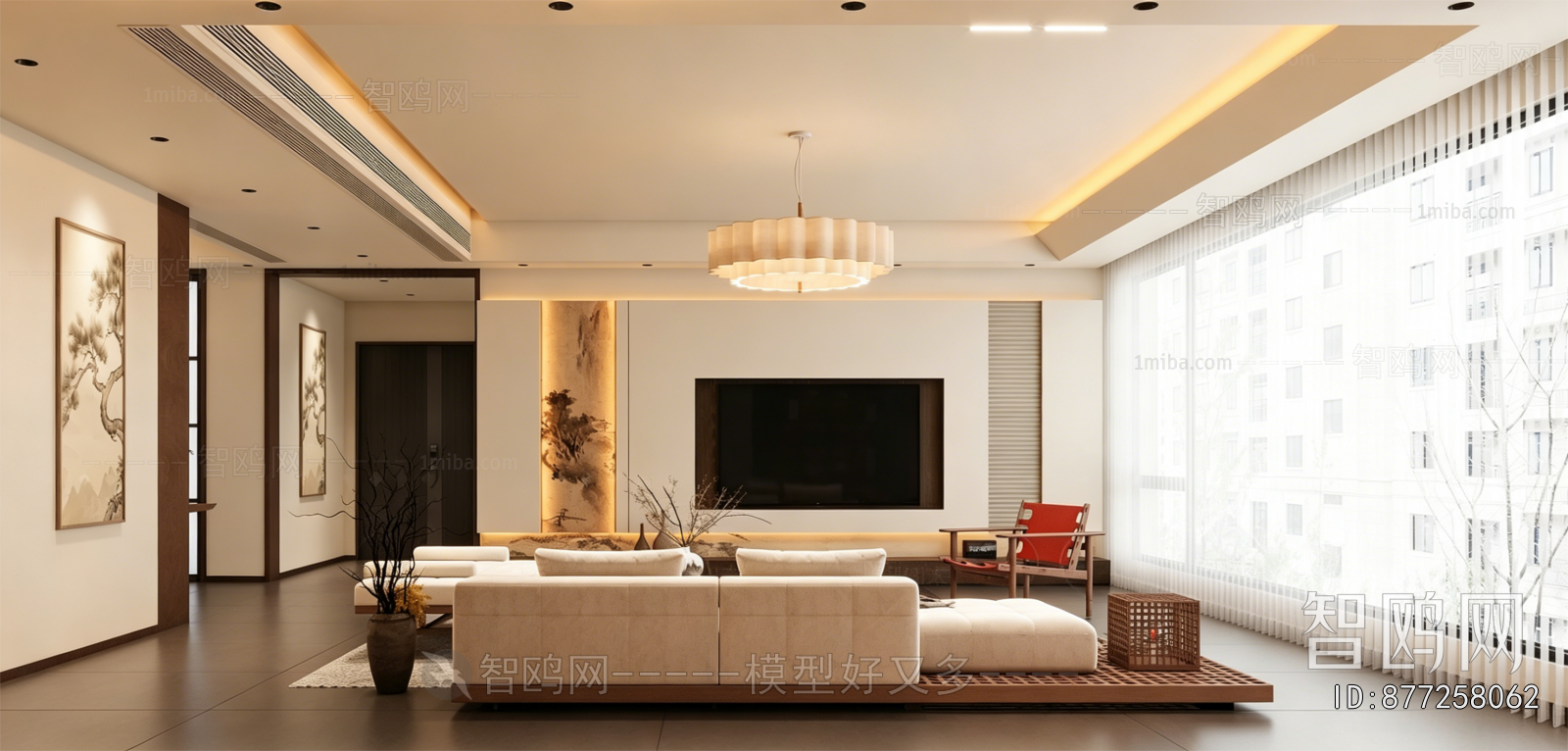 New Chinese Style A Living Room