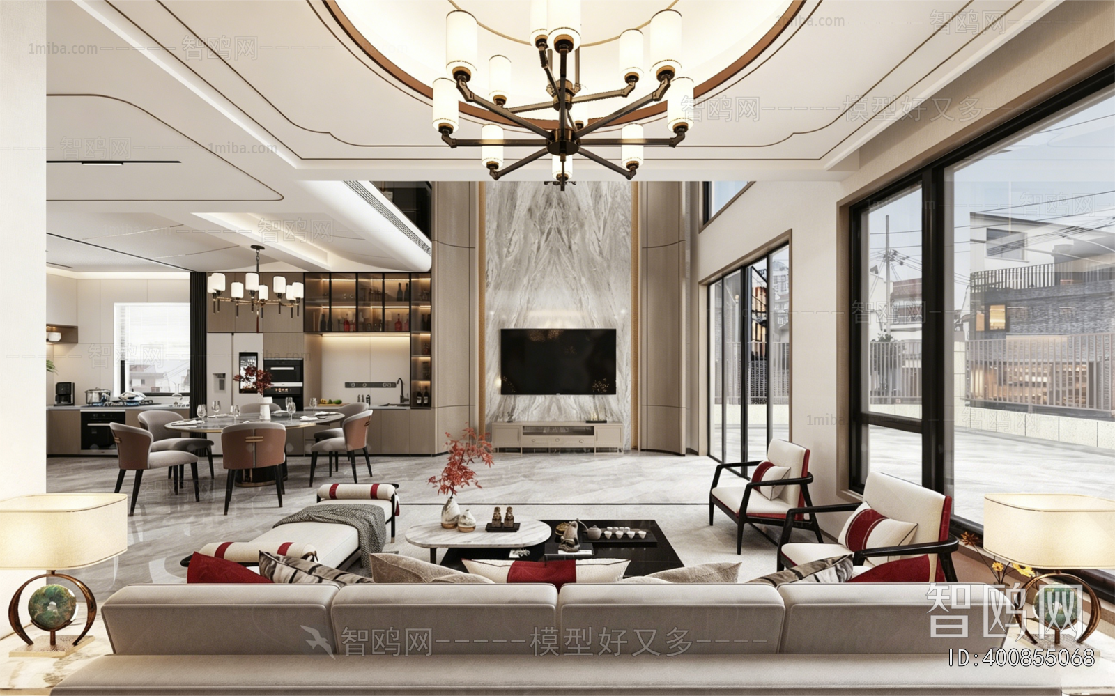 New Chinese Style A Living Room