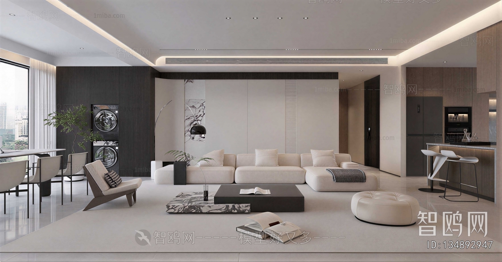 Modern Wabi-sabi Style A Living Room