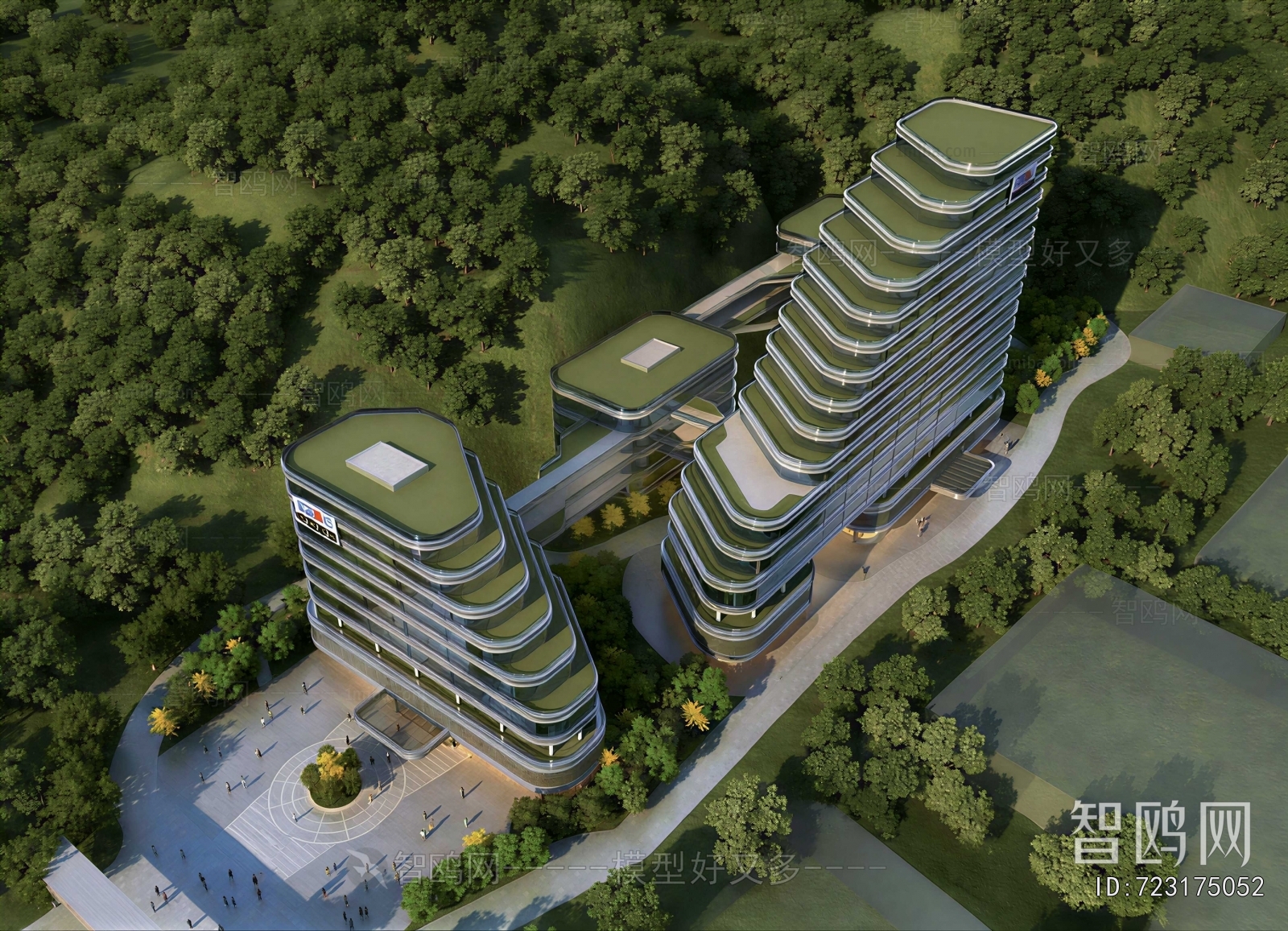Modern Architectural Bird's-eye View Planning