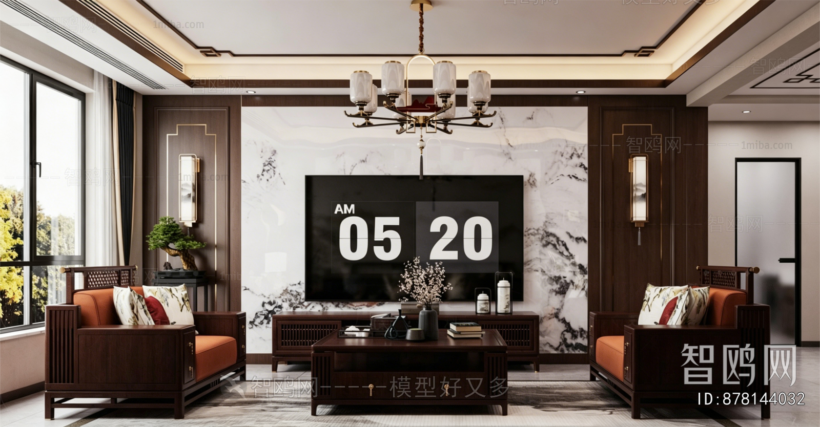 New Chinese Style A Living Room