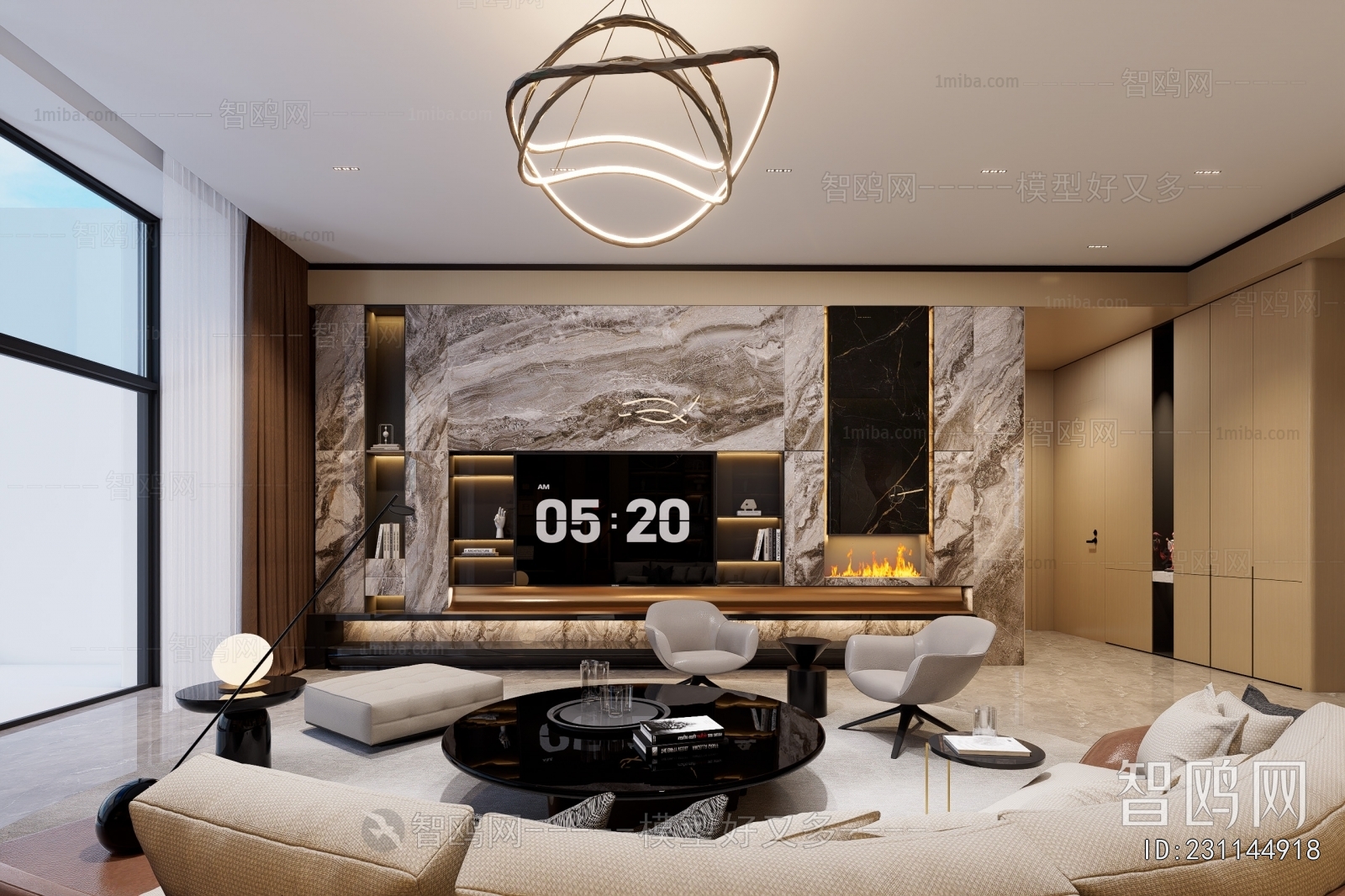 New Chinese Style A Living Room
