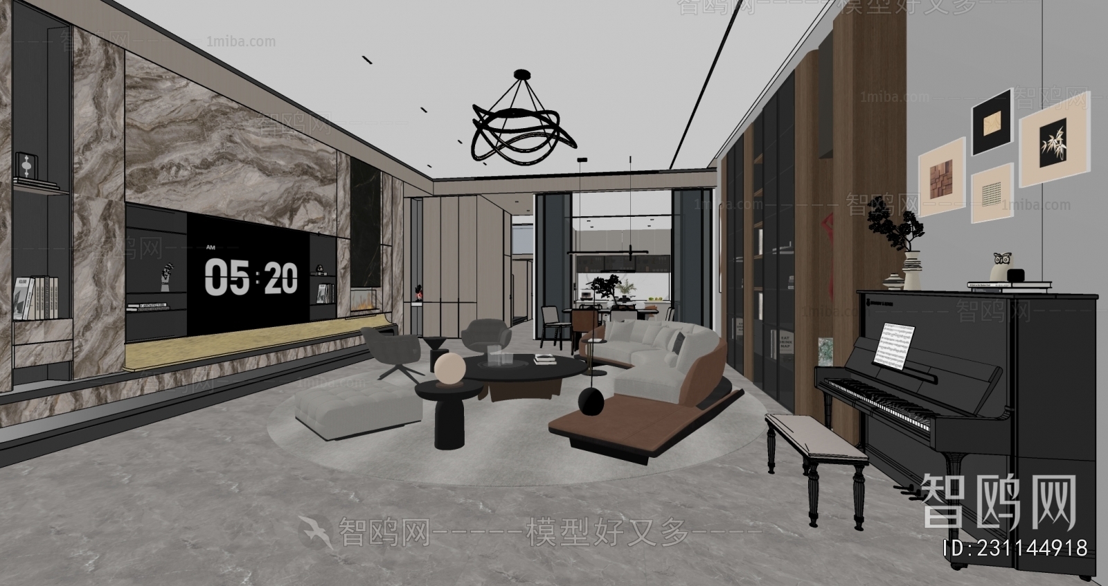 New Chinese Style A Living Room