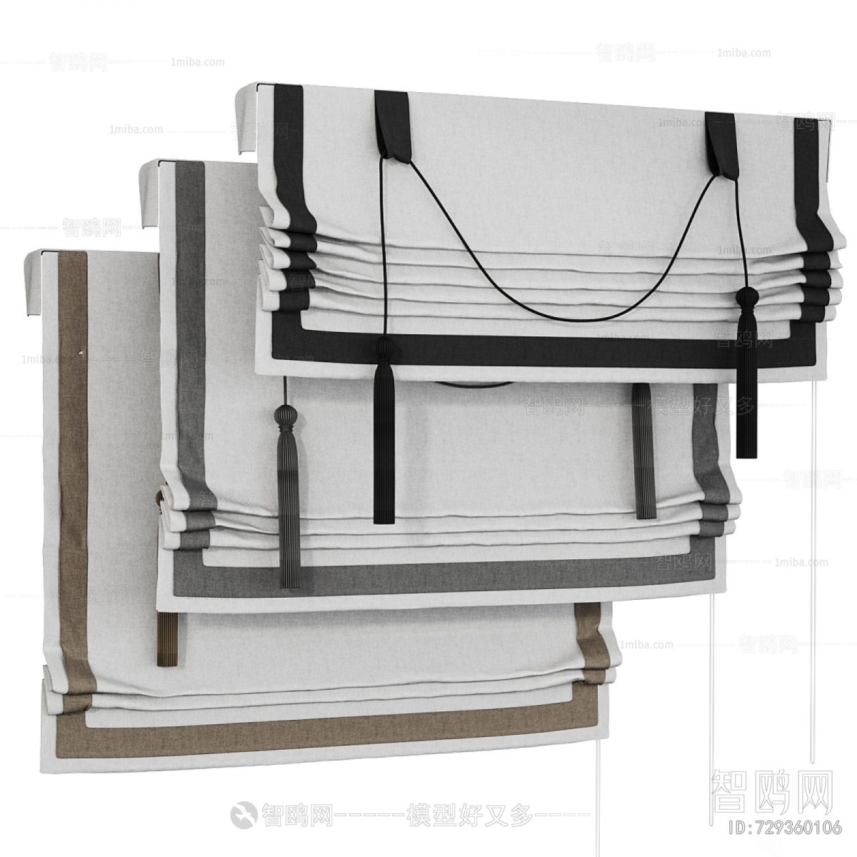 New Chinese Style Roman Curtain