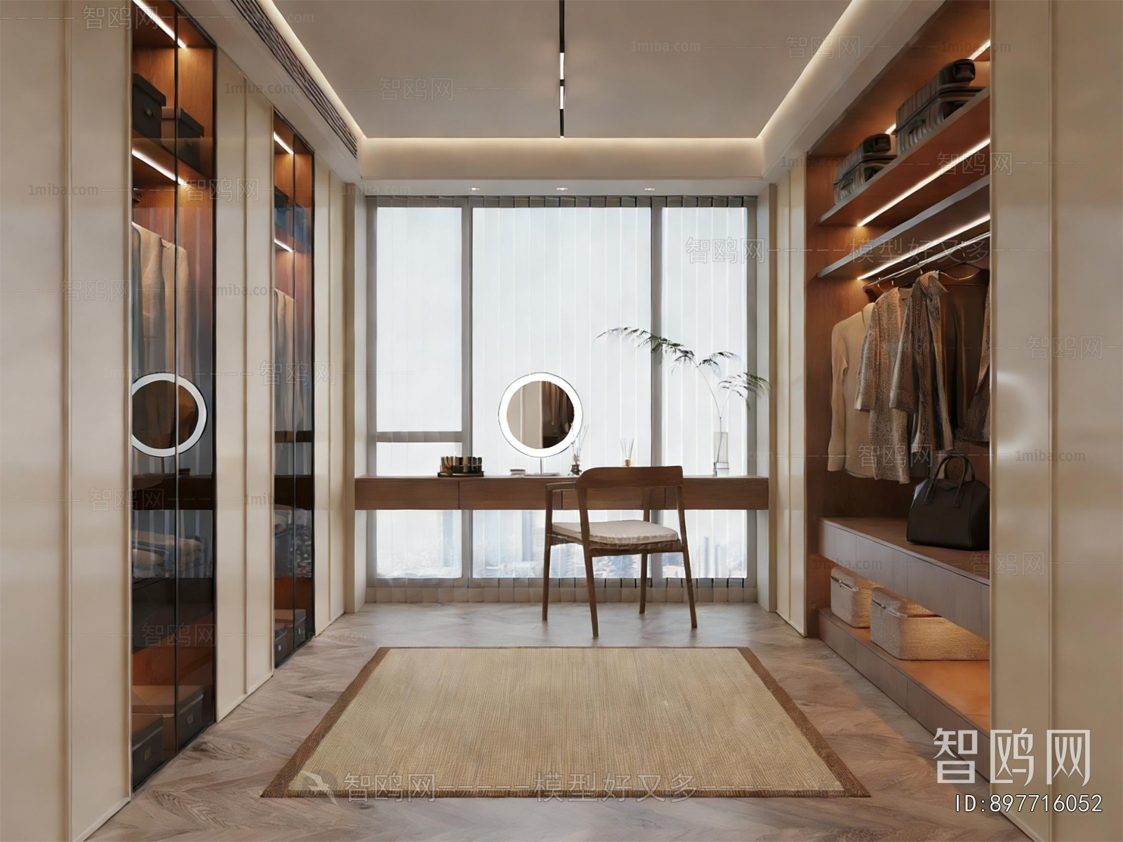 New Chinese Style Clothes Storage Area