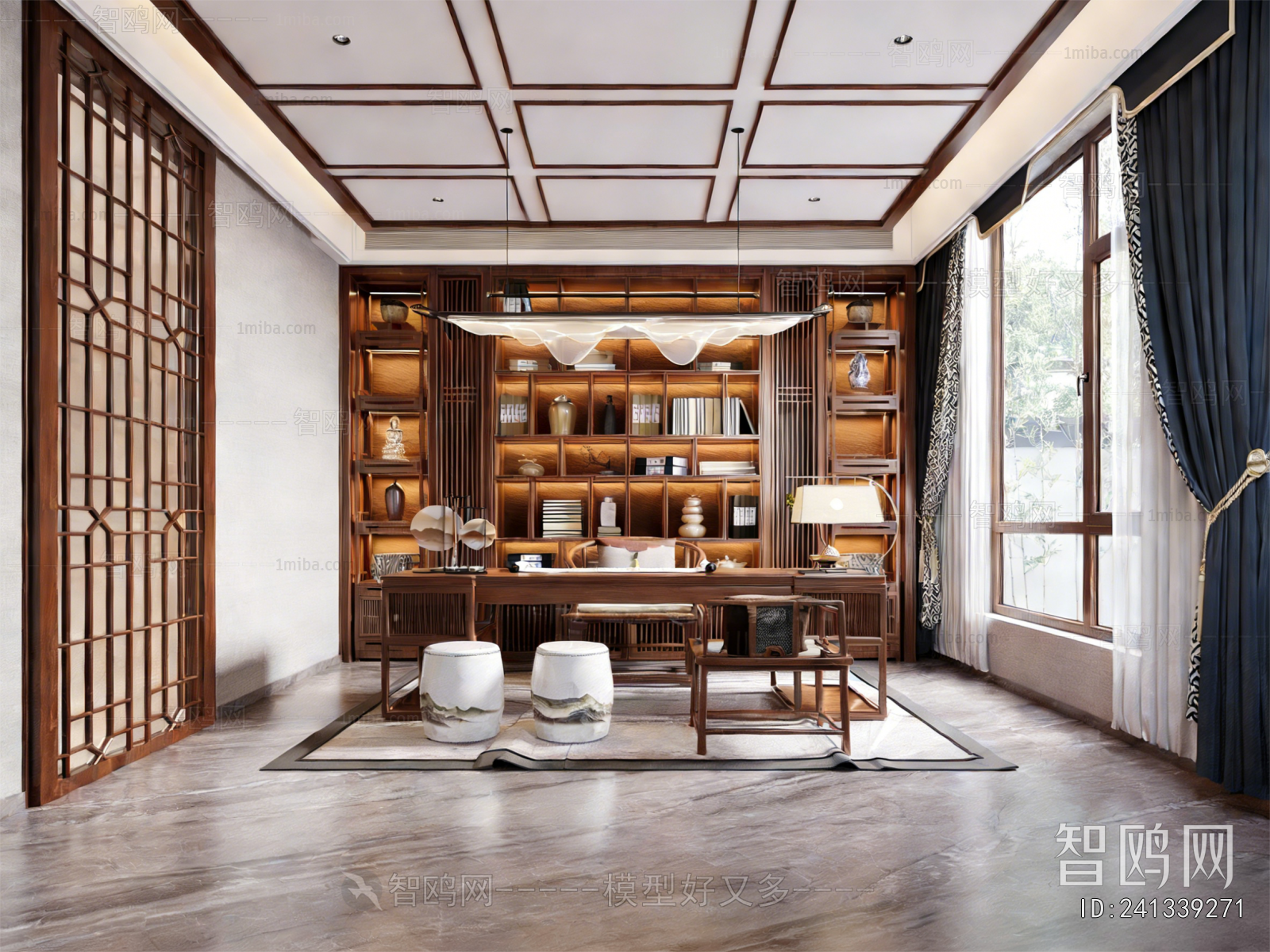 New Chinese Style Study Space