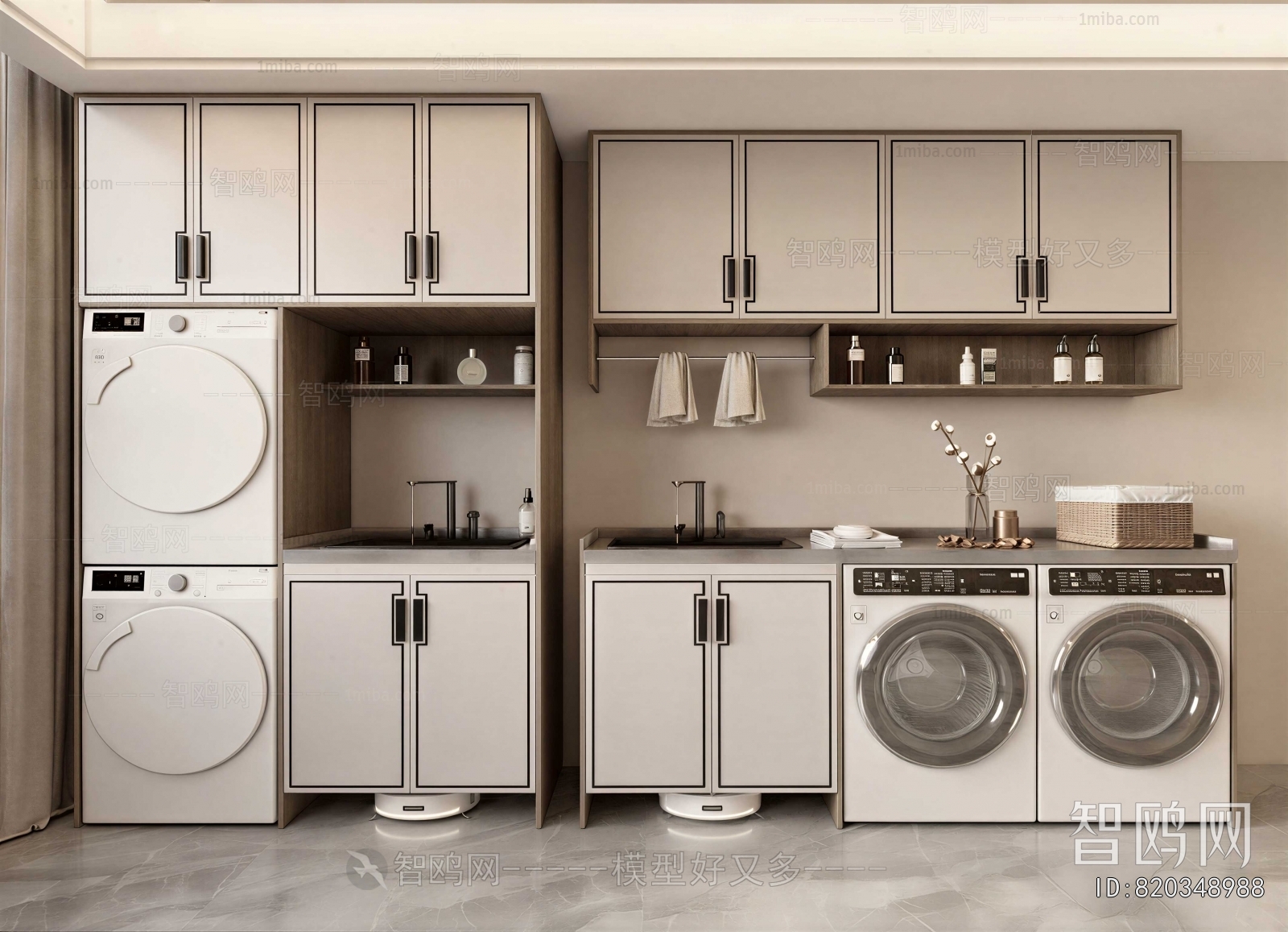 New Chinese Style Laundry Cabinet