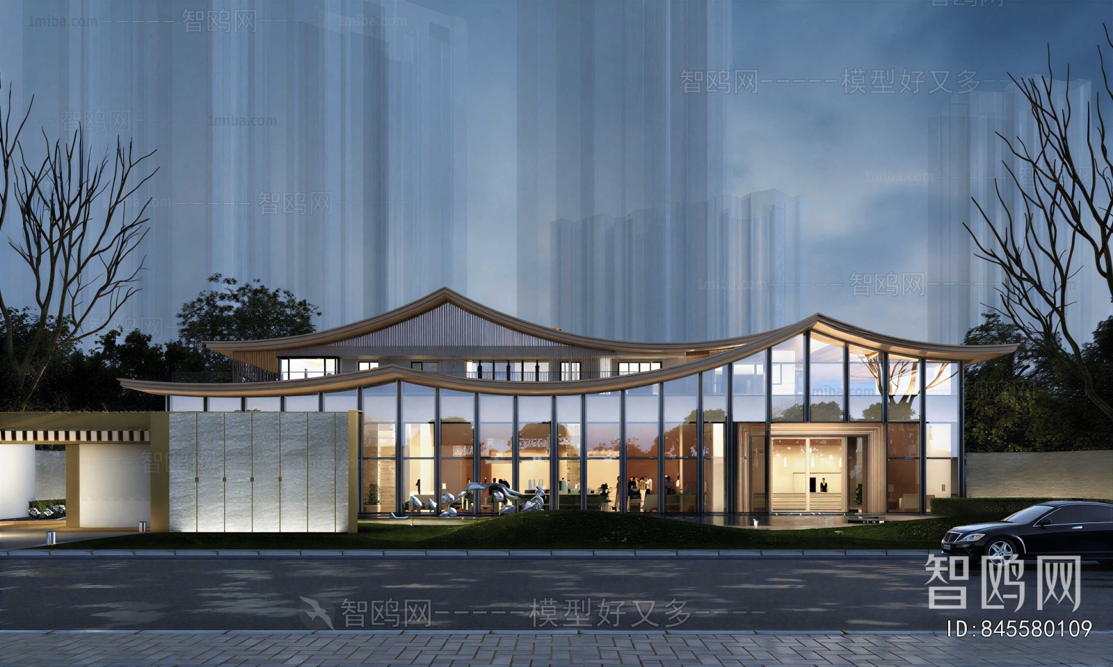 New Chinese Style Appearance Of Commercial Building