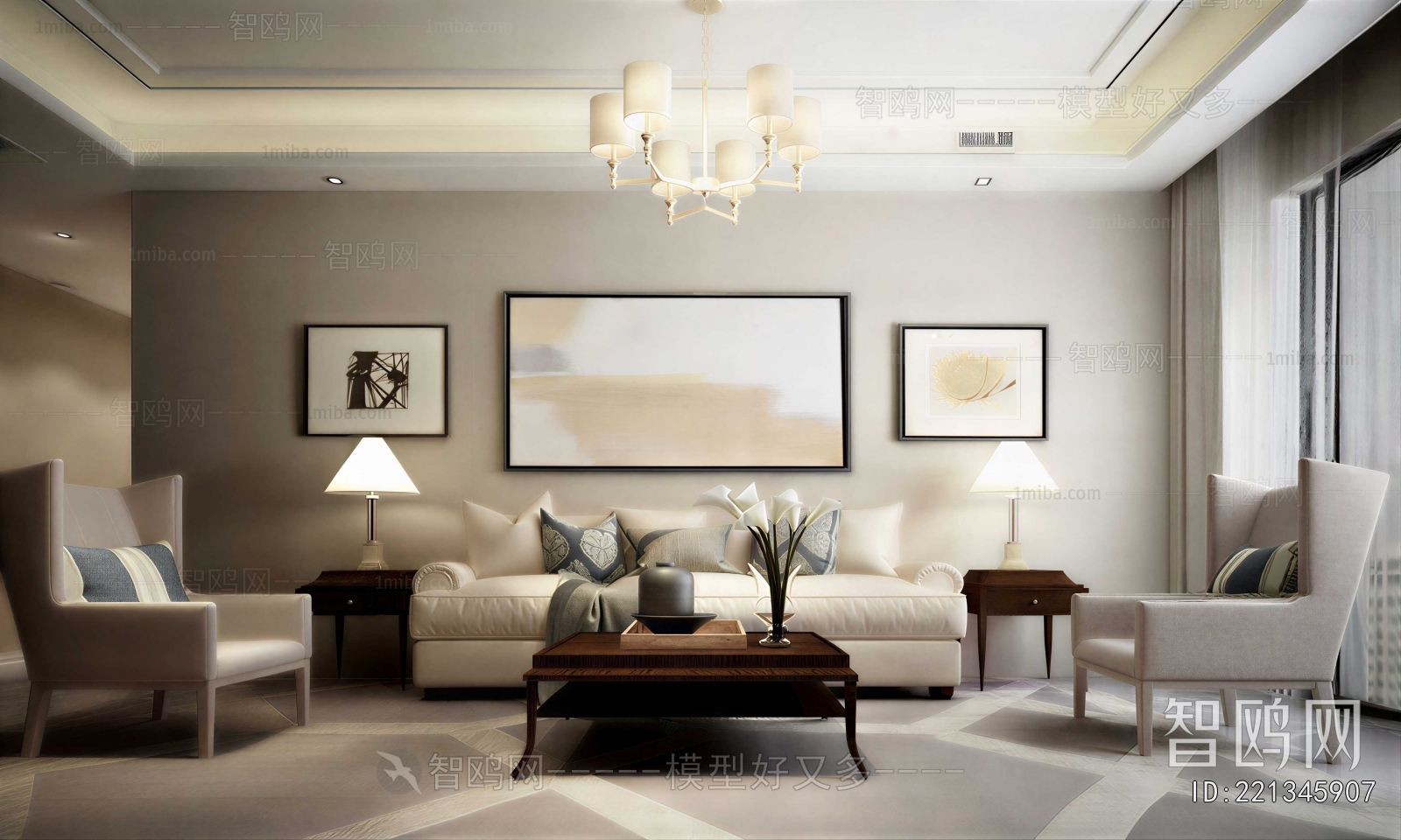 New Chinese Style A Living Room