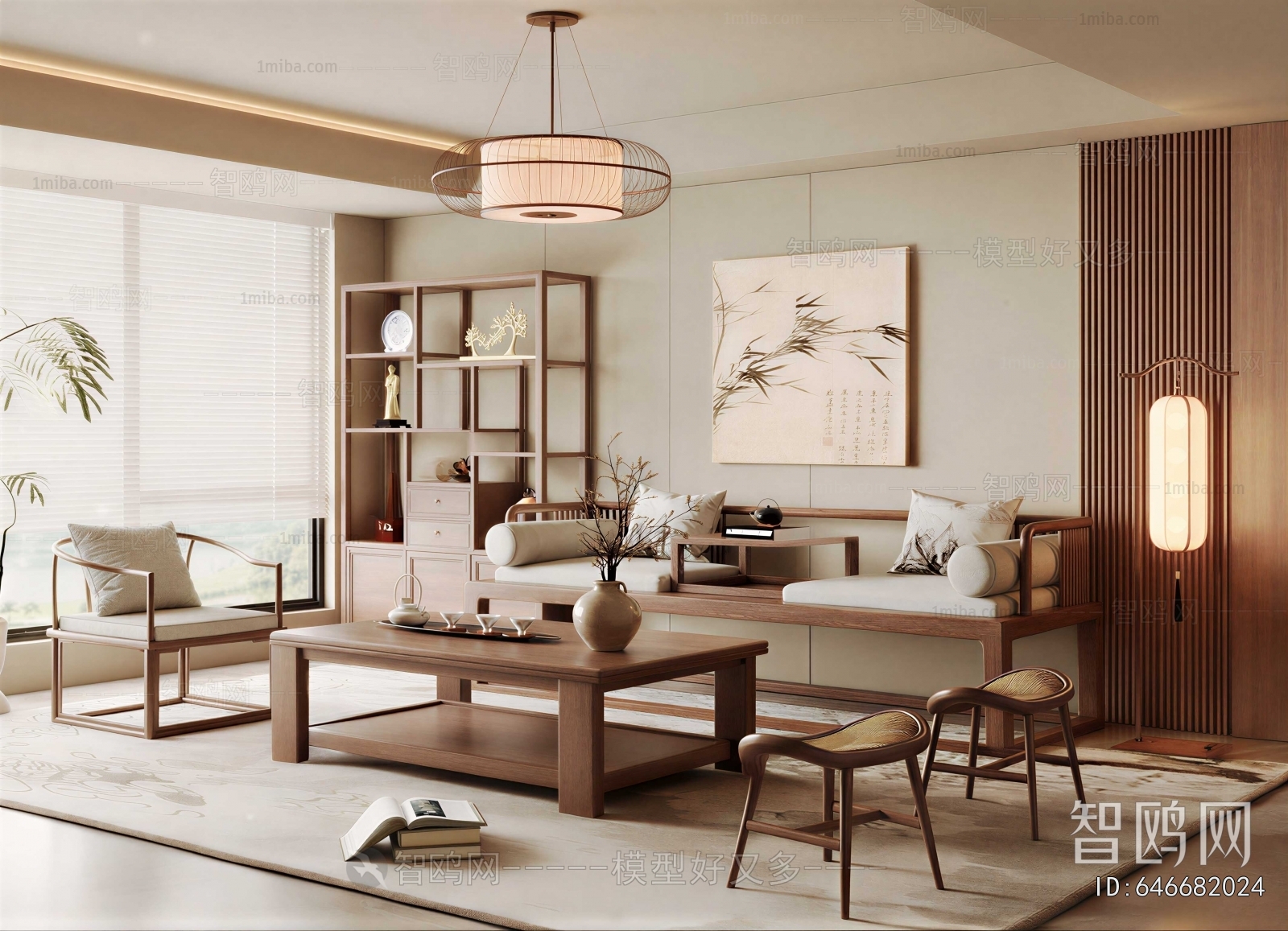 New Chinese Style A Living Room
