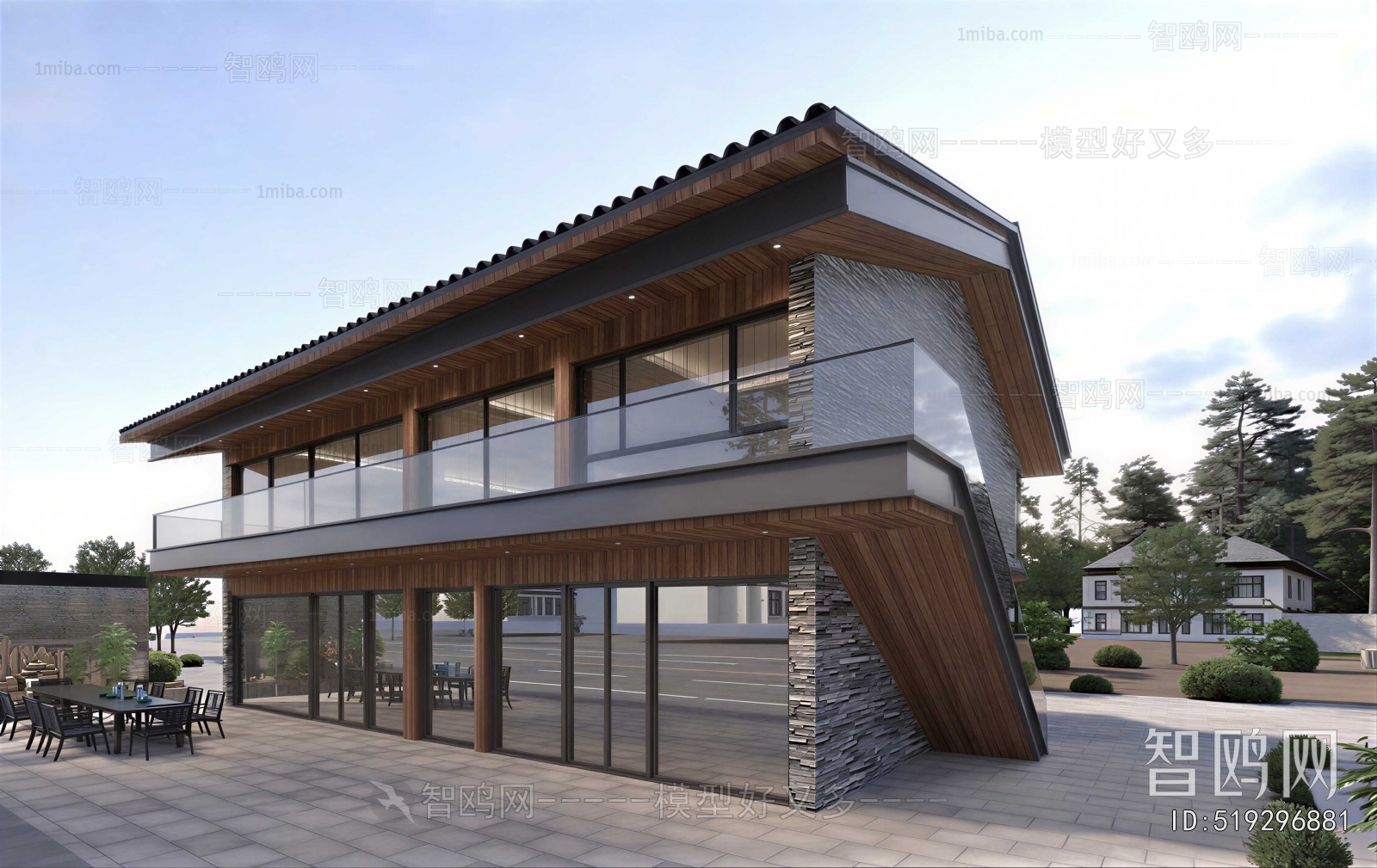 New Chinese Style Appearance Of Commercial Building