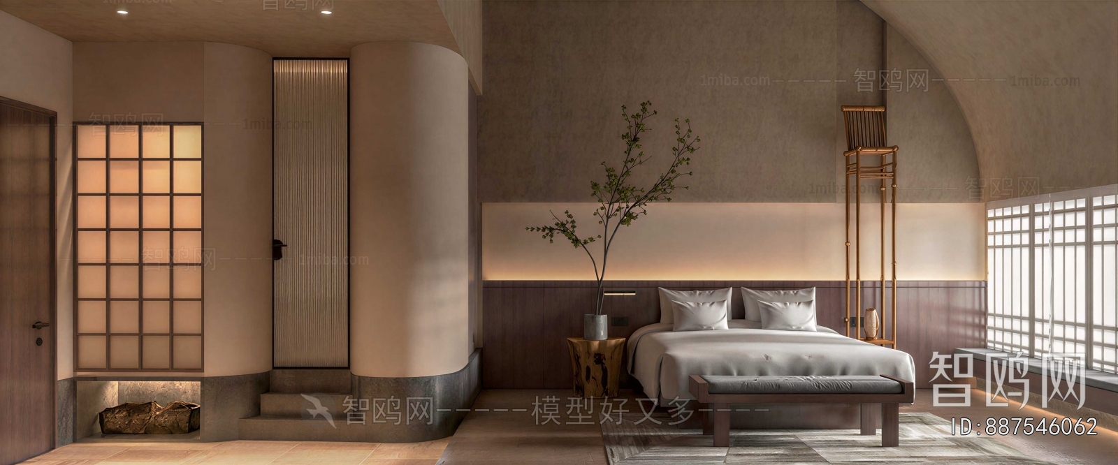 Wabi-sabi Style Bedroom