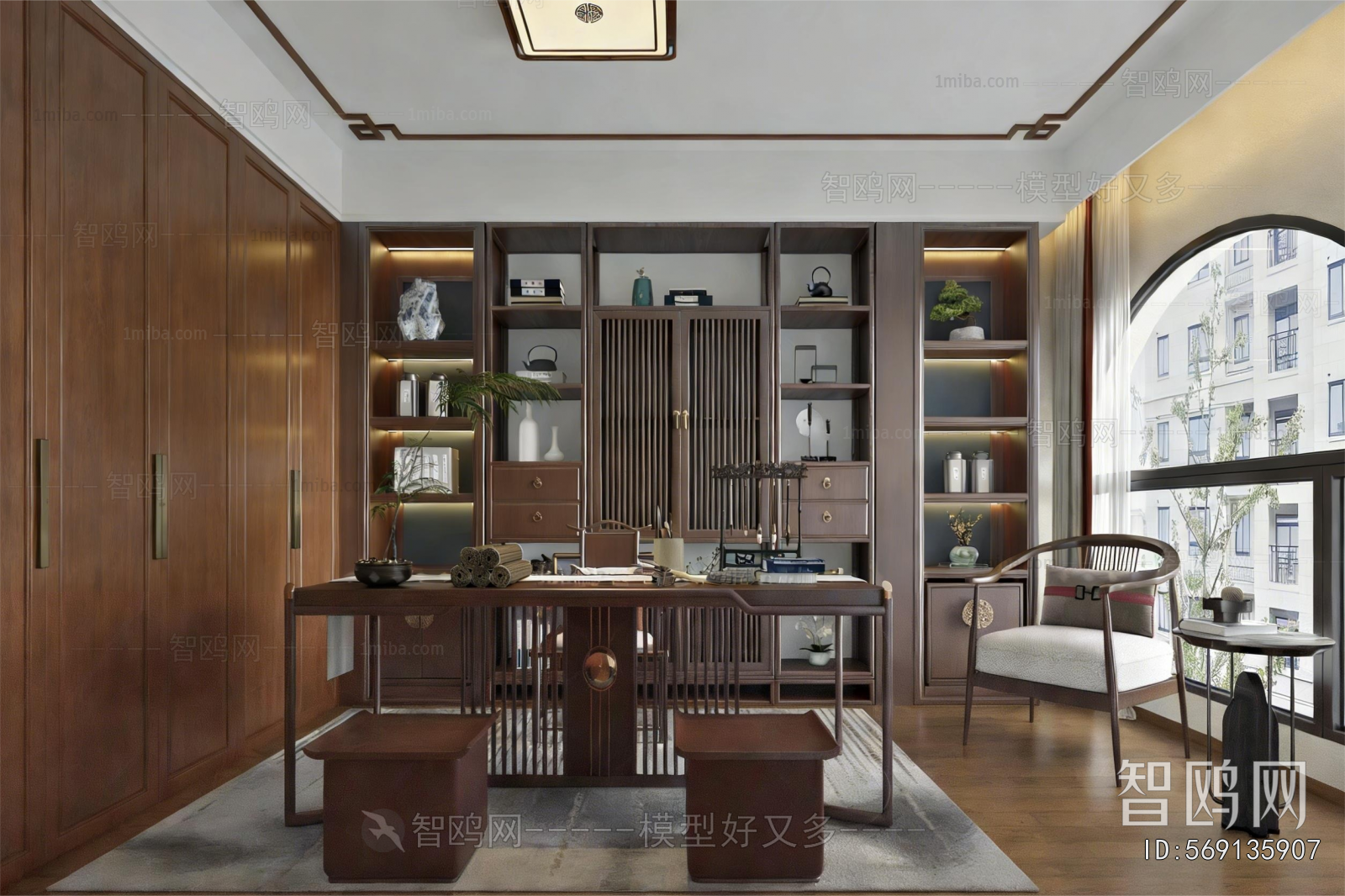 New Chinese Style Study Space