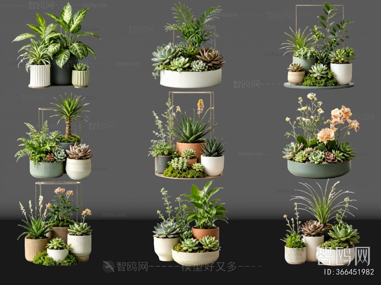 Modern Ground Green Plant Potted Plants