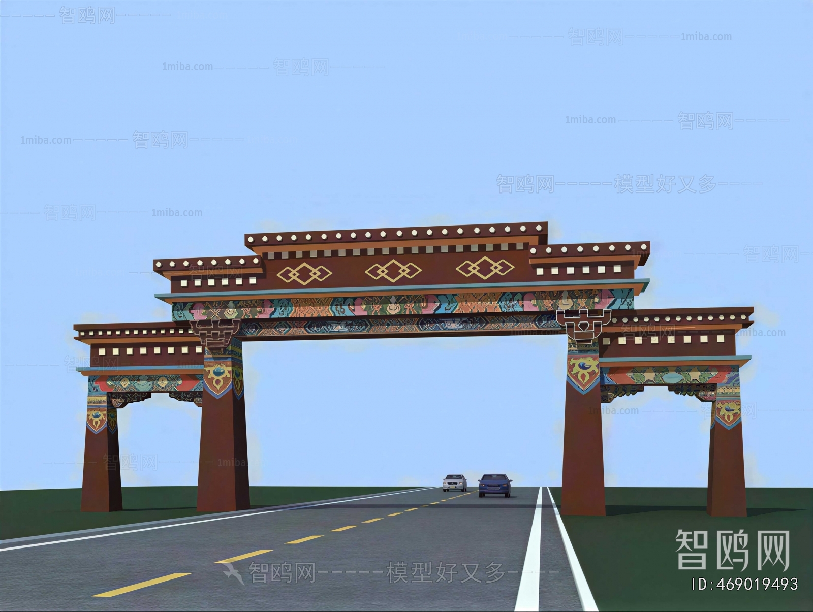 New Chinese Style Decorated Archway