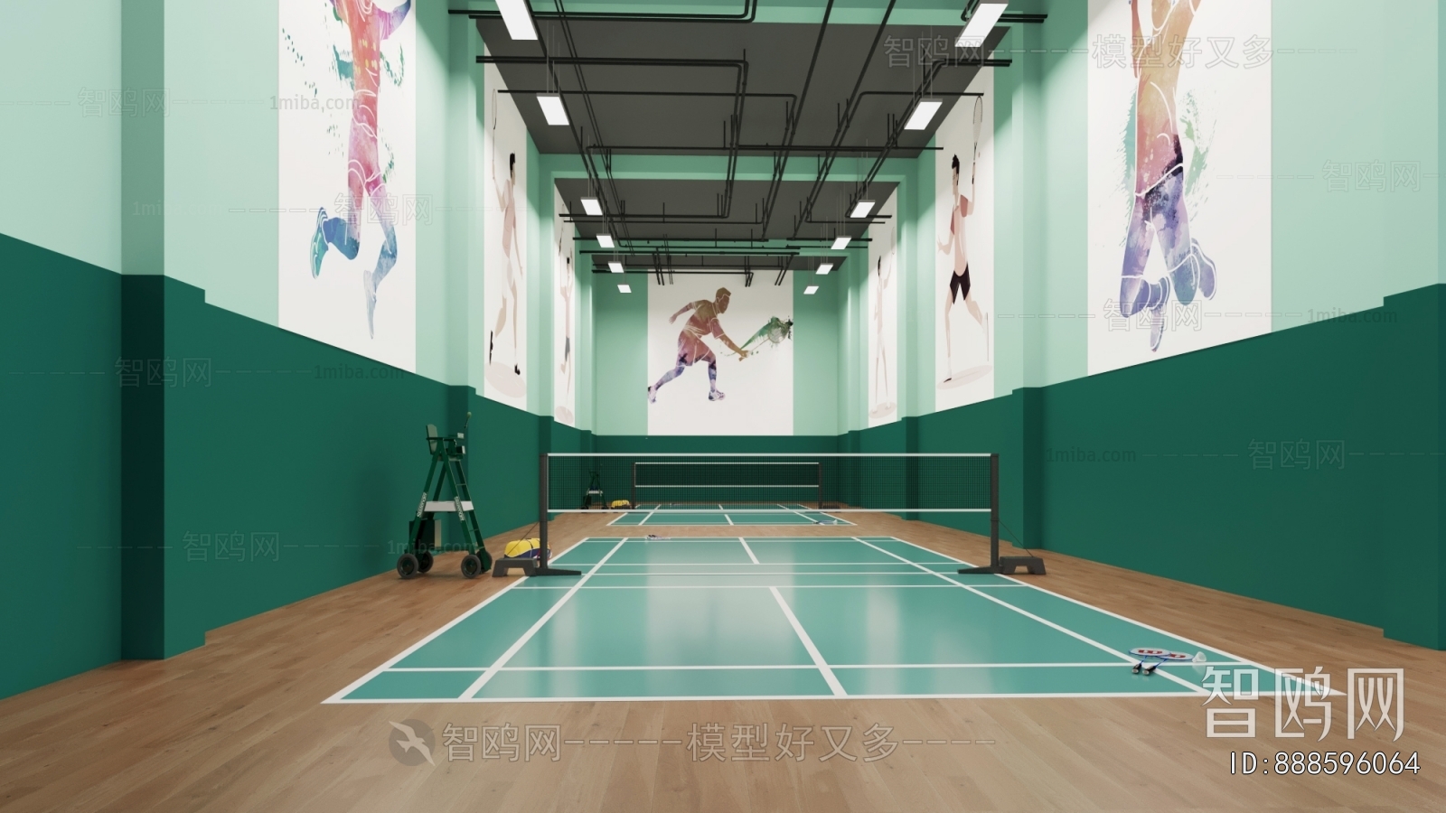 Modern Indoor Badminton Court