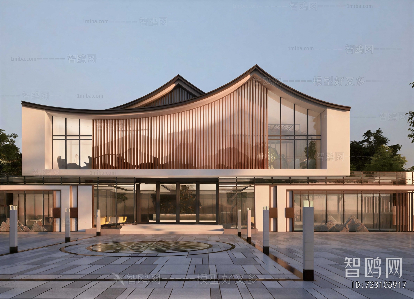 New Chinese Style Appearance Of Commercial Building