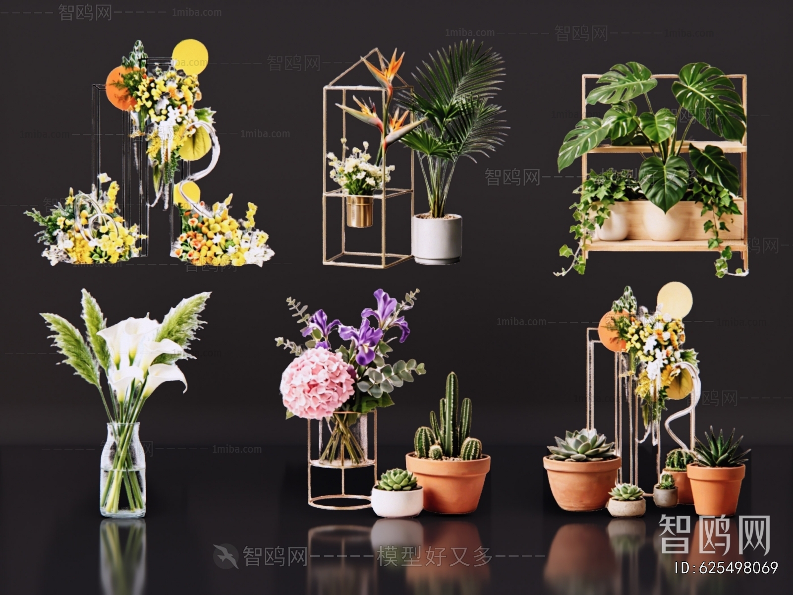 Modern Ground Green Plant Potted Plants