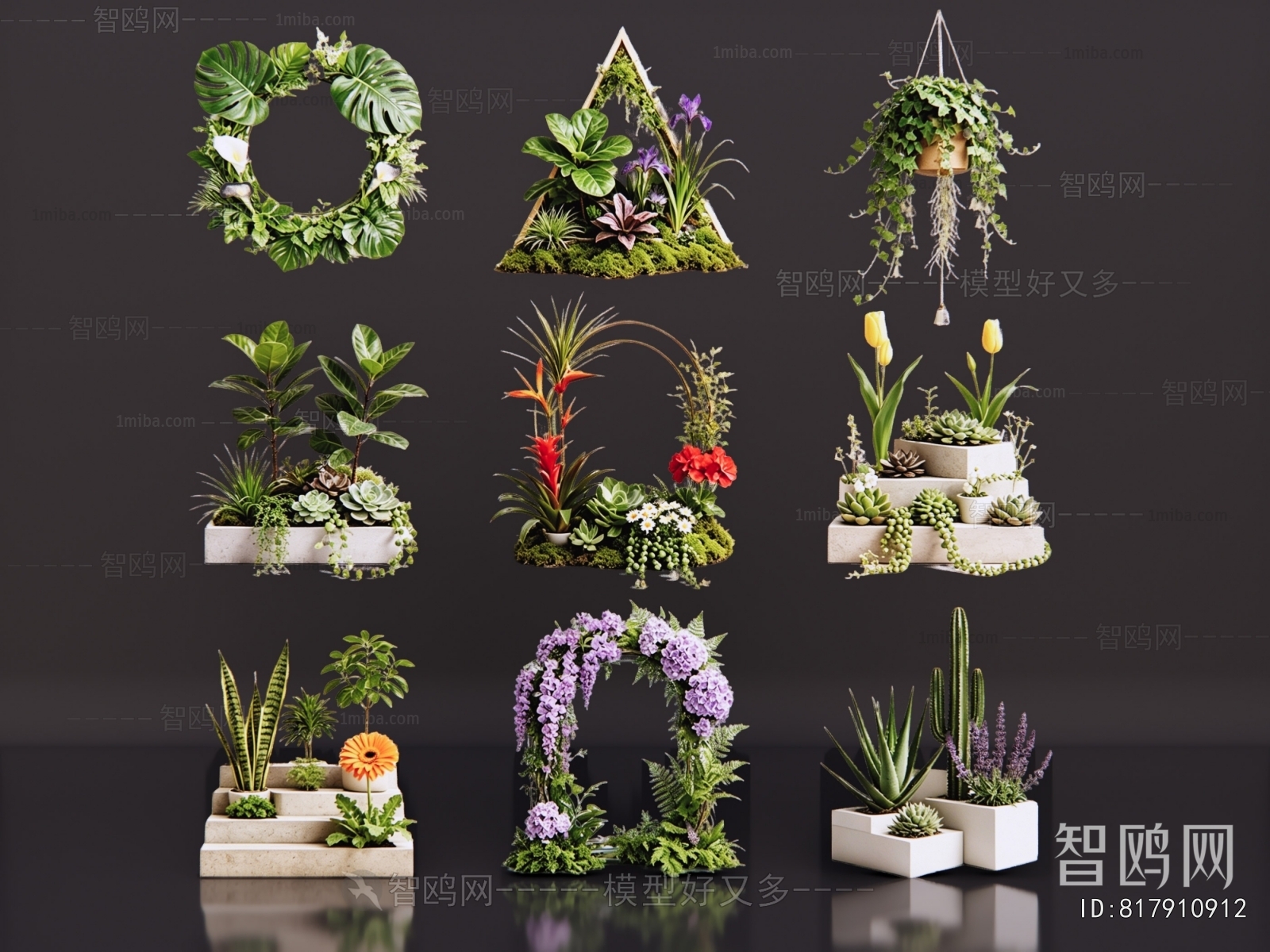 Modern Potted Green Plant