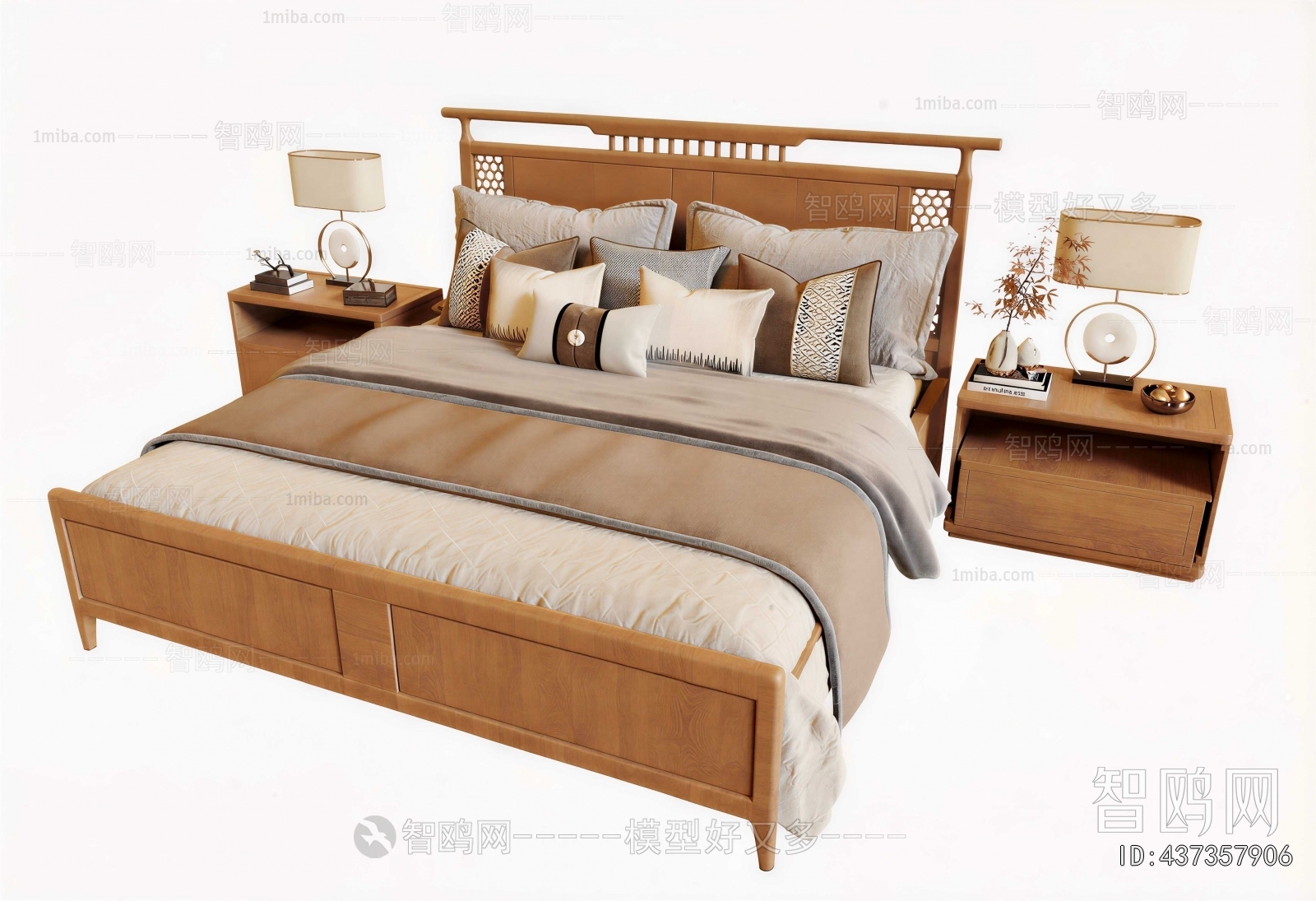 New Chinese Style Double Bed