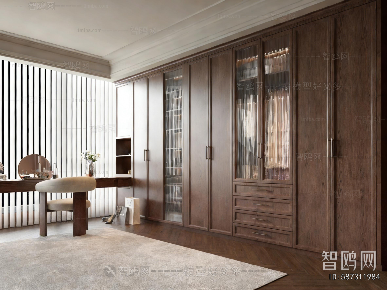 Wabi-sabi Style Clothes Storage Area