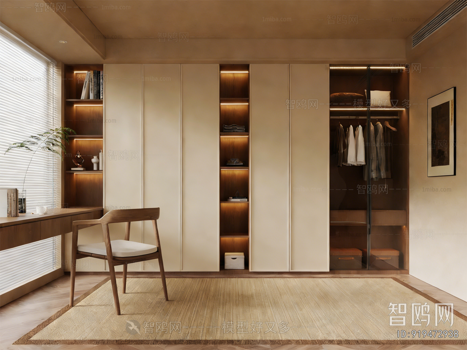 New Chinese Style Clothes Storage Area