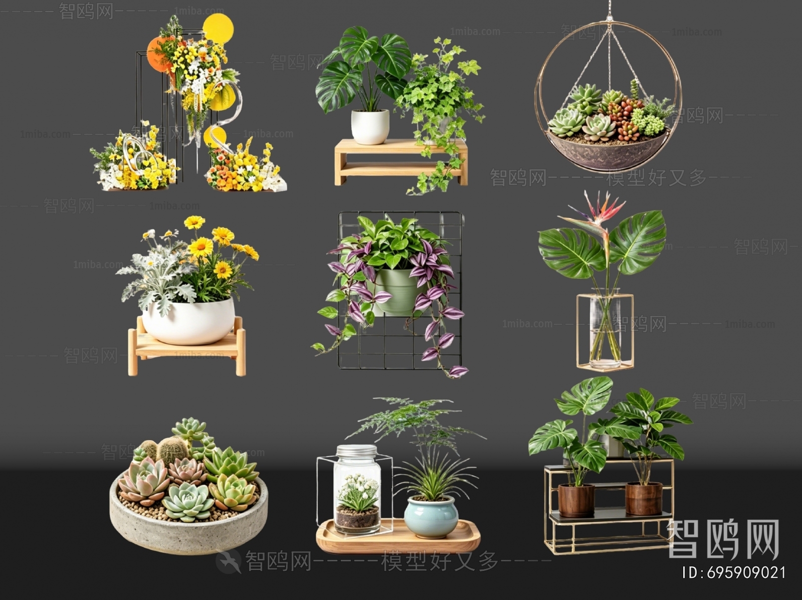 Modern Potted Green Plant