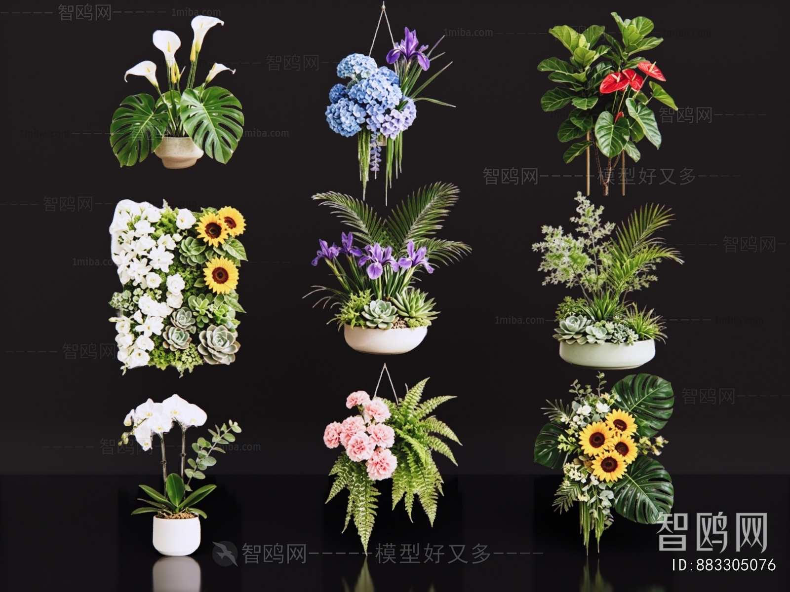 Modern Ground Green Plant Potted Plants
