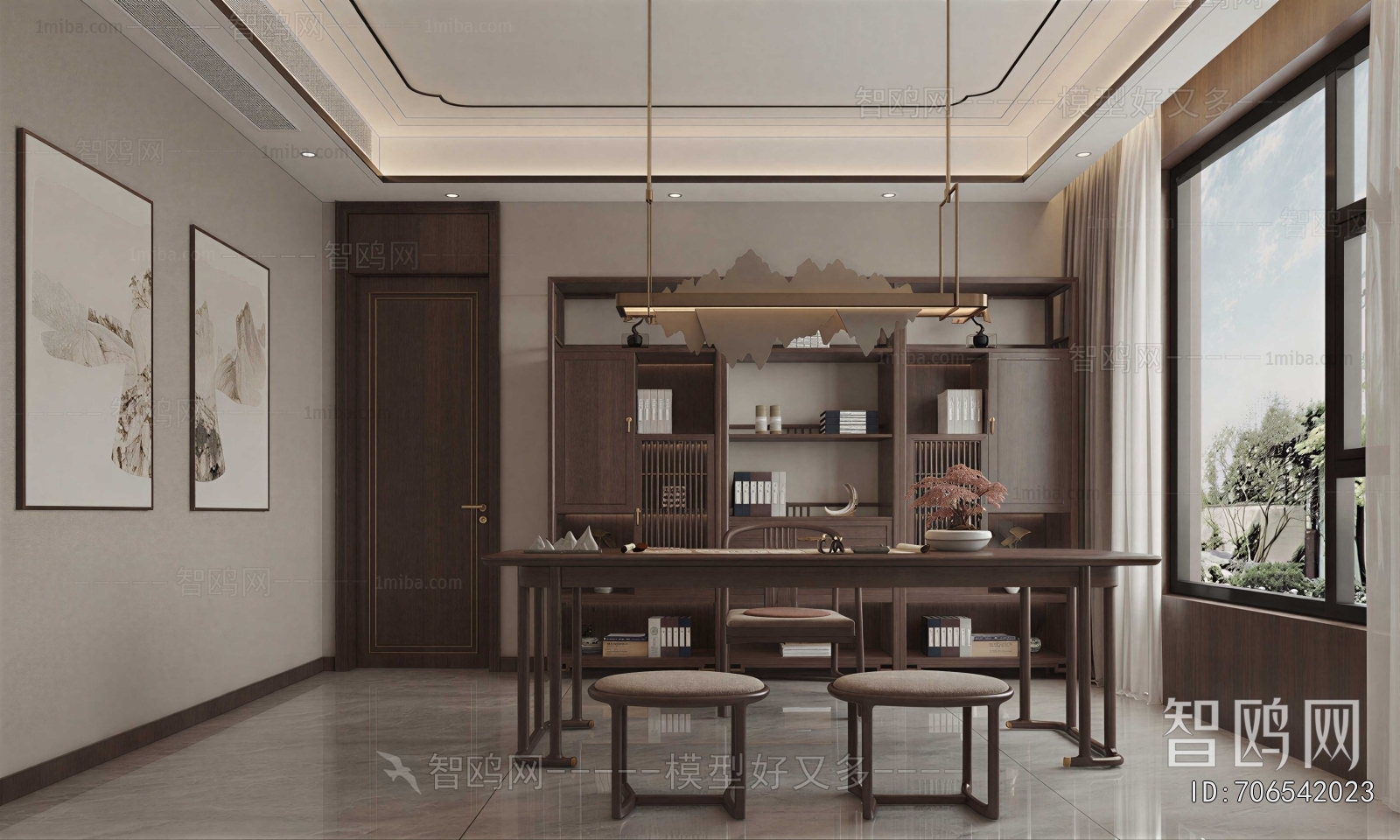 New Chinese Style Study Space