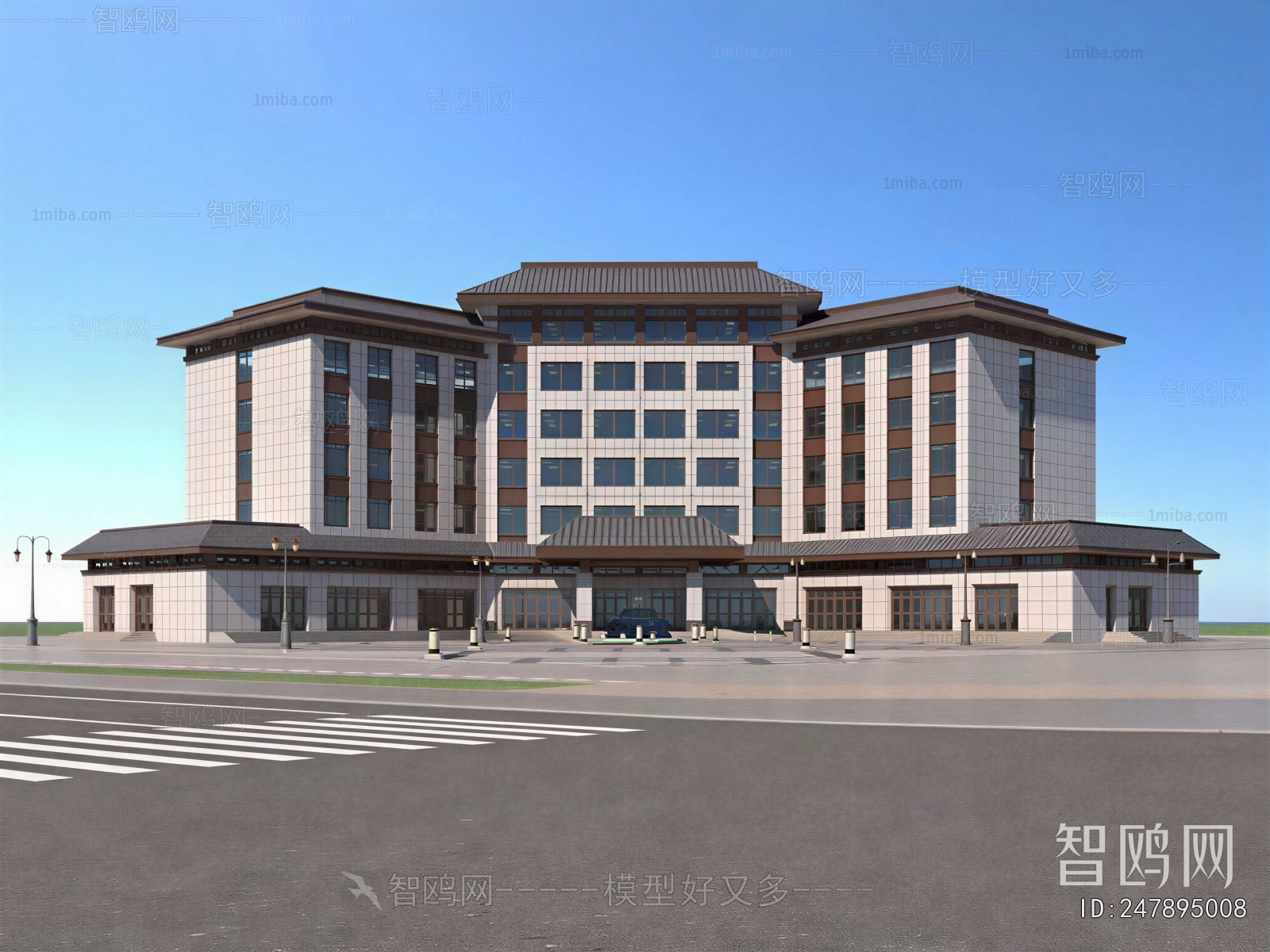 New Chinese Style Appearance Of Commercial Building
