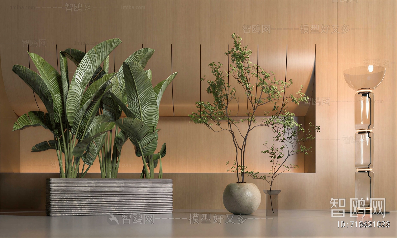 Modern Ground Green Plant Potted Plants