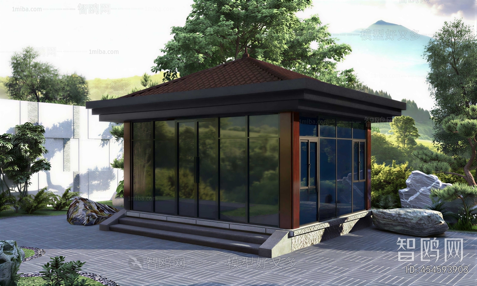 New Chinese Style Glass Sun Room