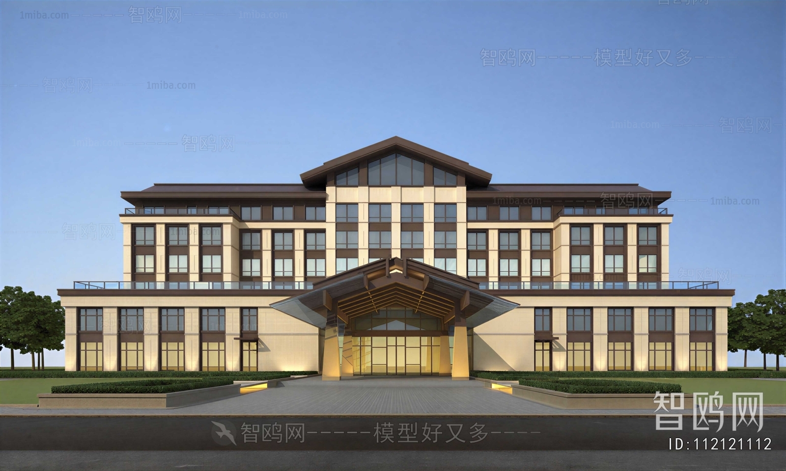 New Chinese Style Appearance Of Commercial Building