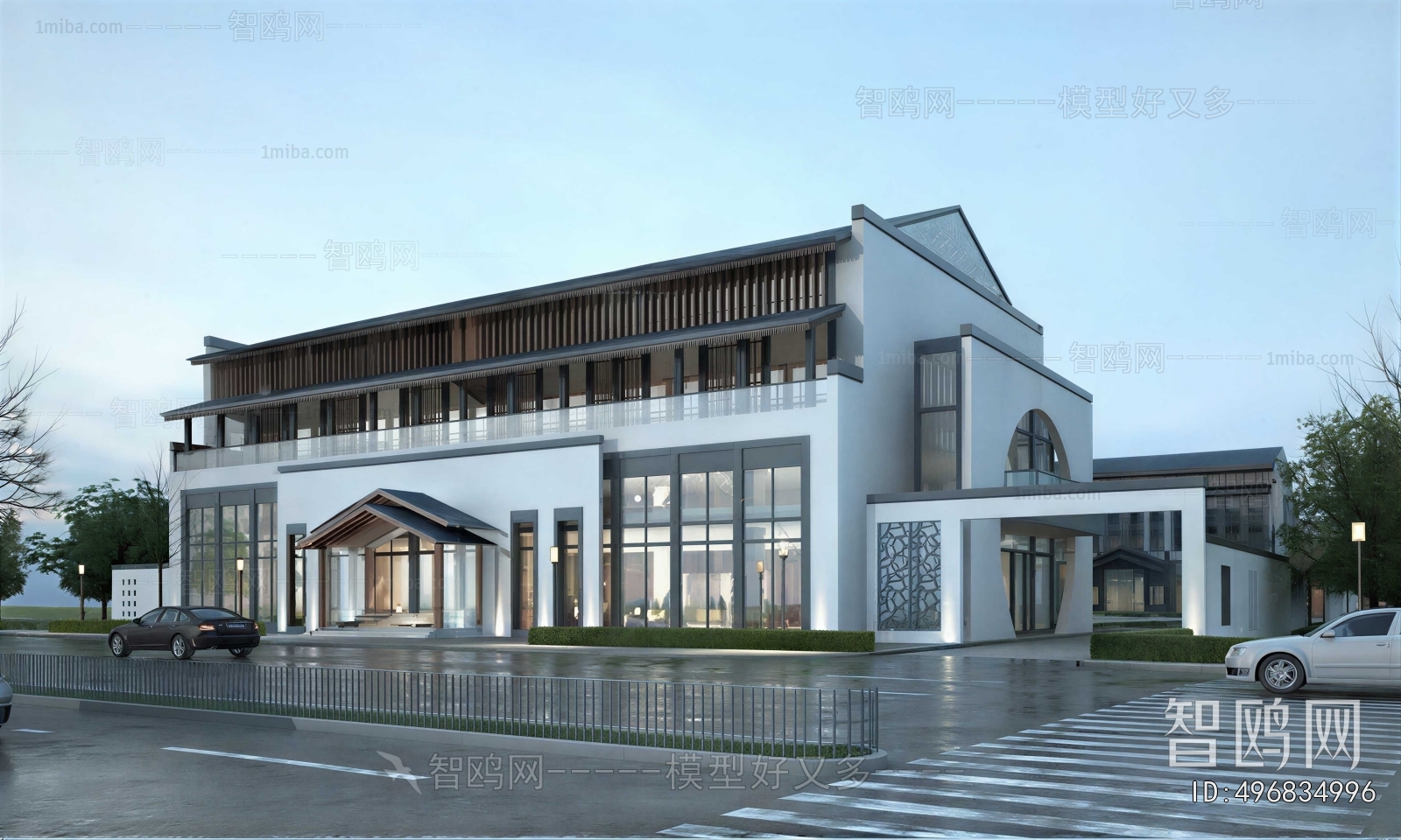 New Chinese Style Appearance Of Commercial Building