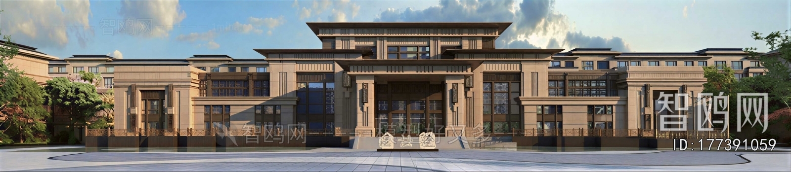 New Chinese Style Appearance Of Commercial Building