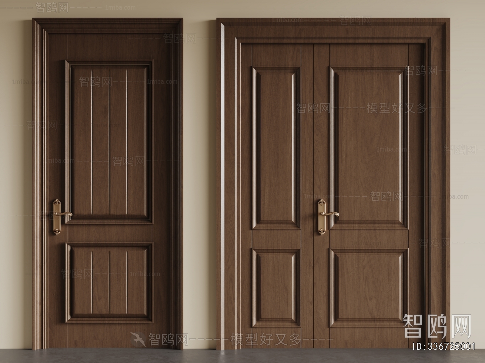 Modern Unequal Double Door