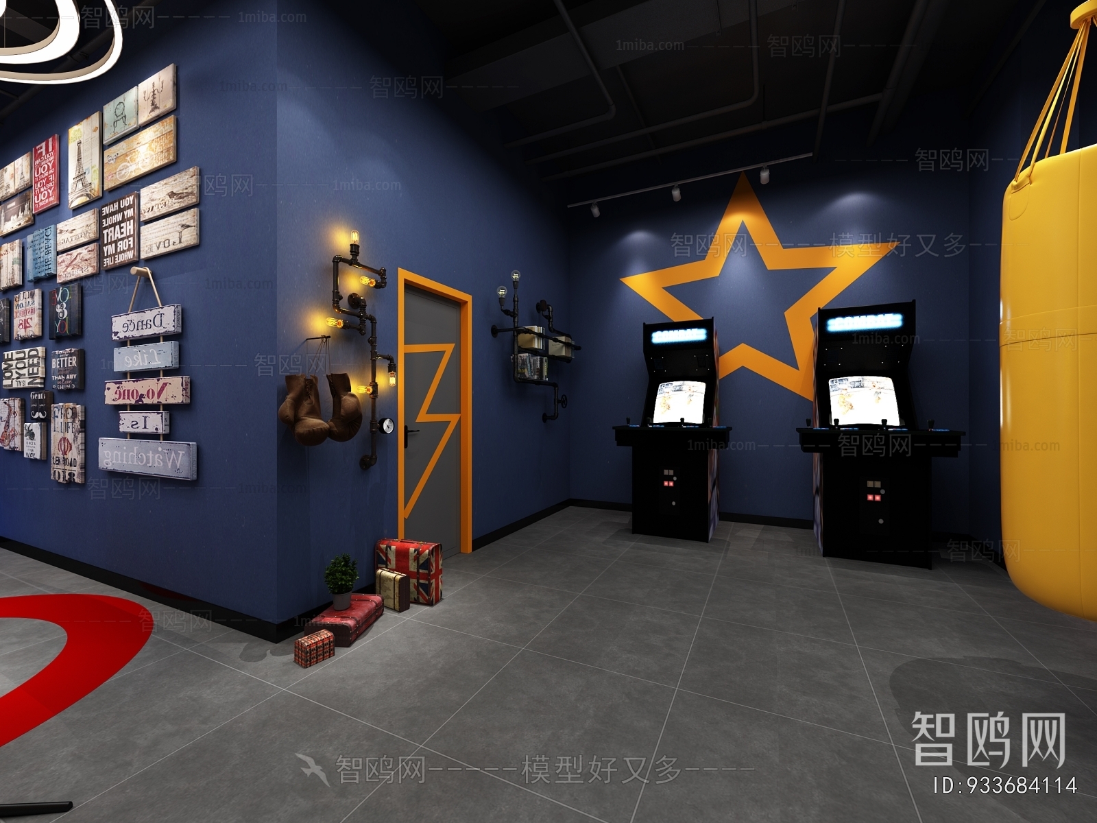 Industrial Style Billiard Room
