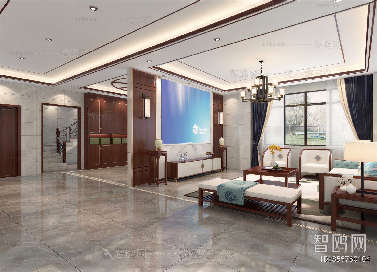 New Chinese Style A Living Room