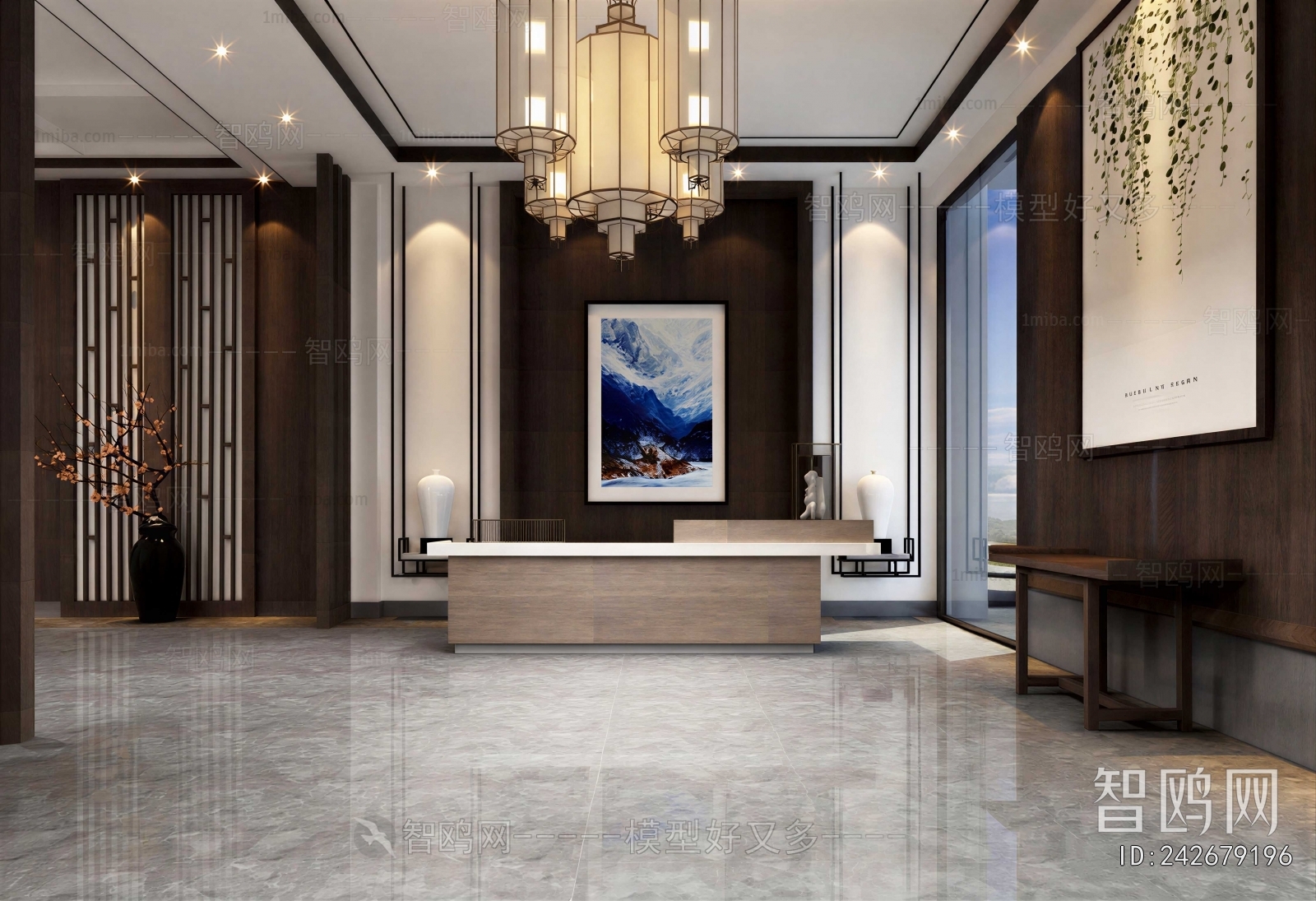 New Chinese Style Office Reception Desk