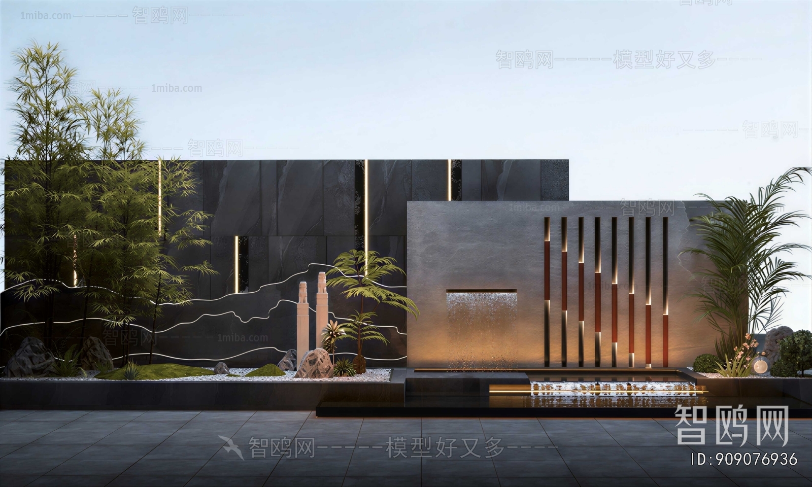 New Chinese Style Rockery Waterscape