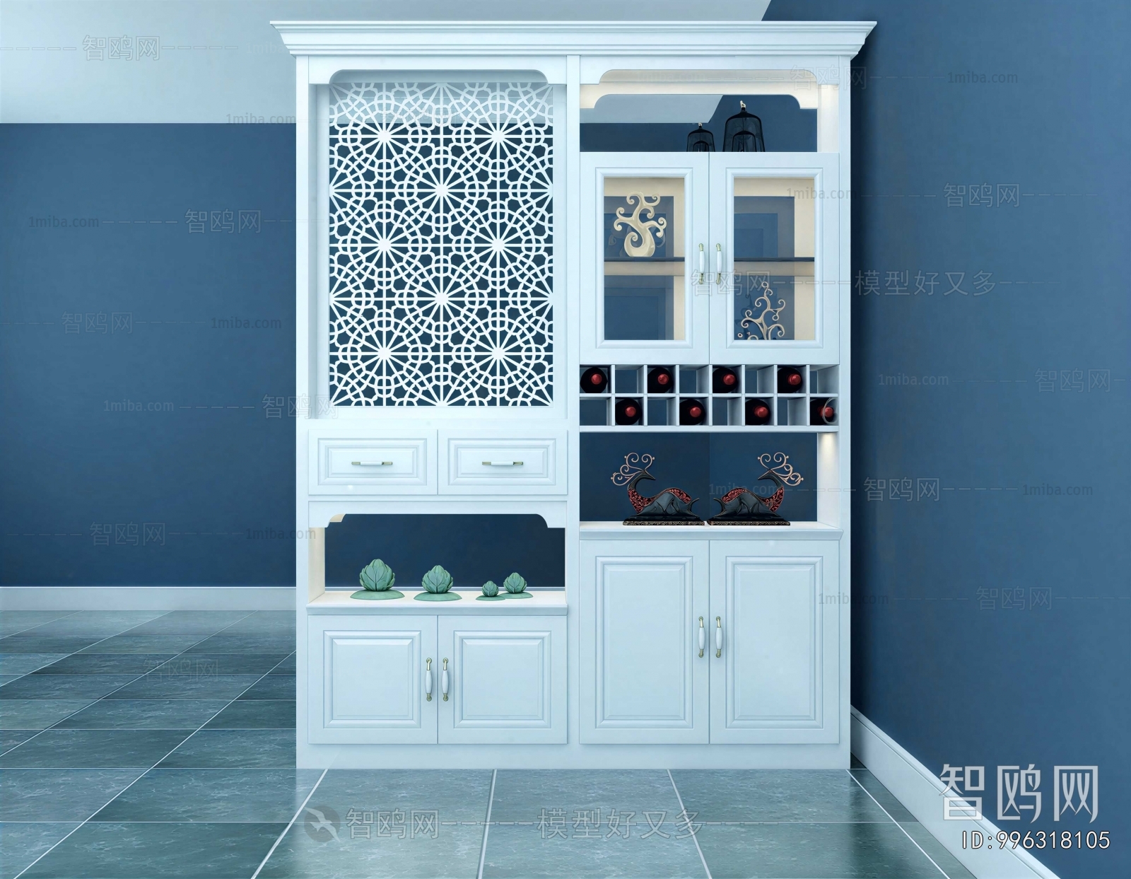 Simple European Style Wine Cabinet