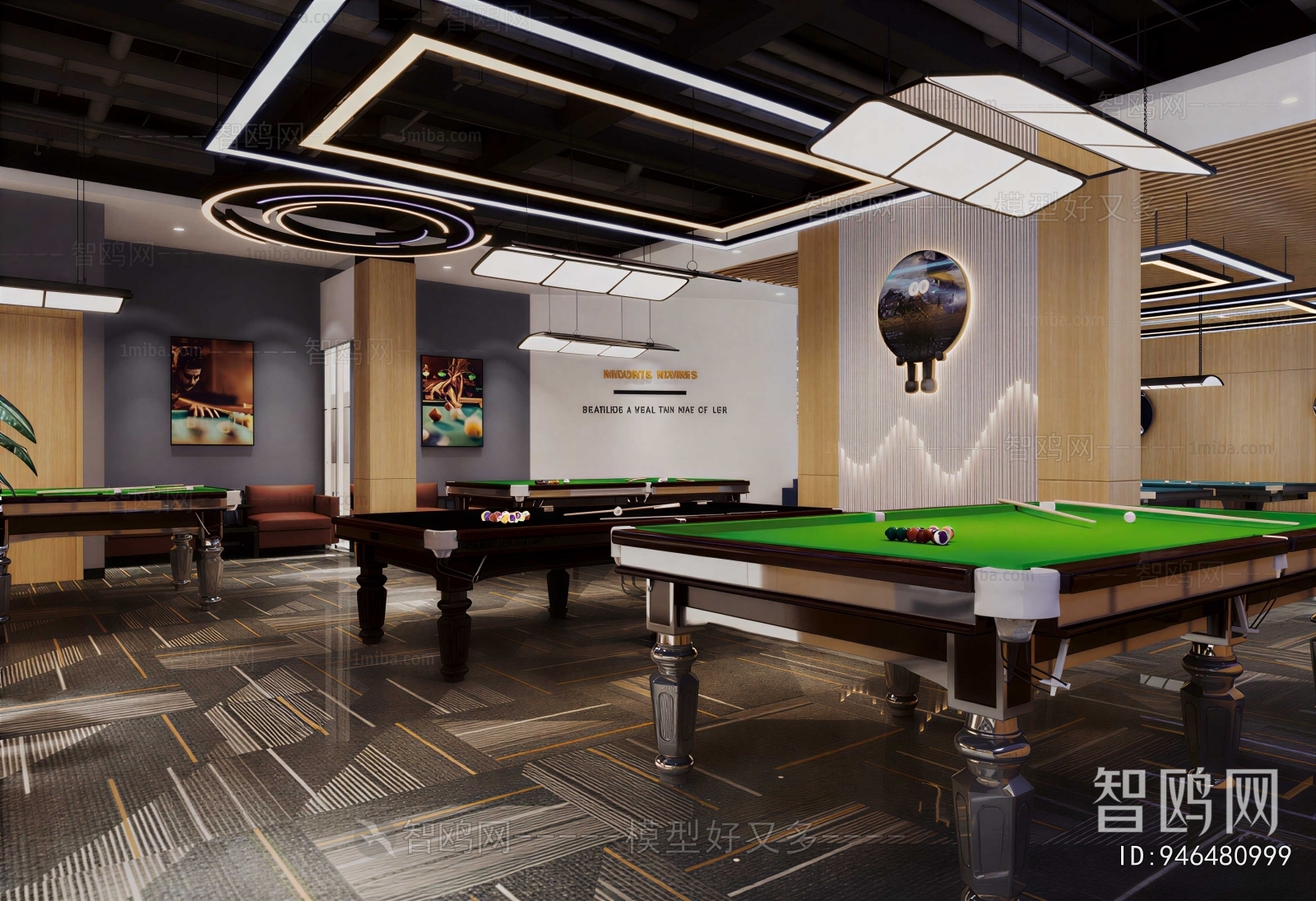 Industrial Style Billiard Room