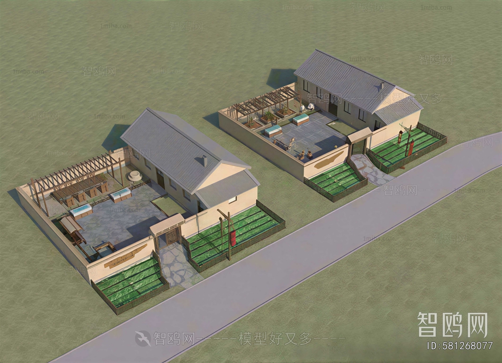 New Chinese Style Architectural Bird's-eye View Planning