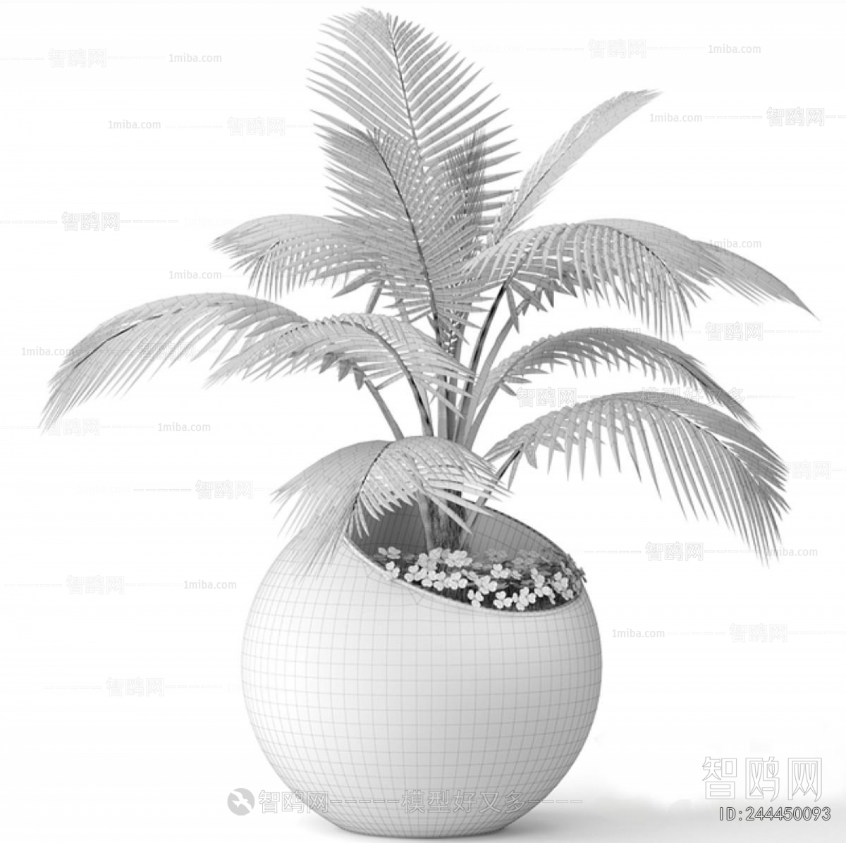 Modern Potted Green Plant