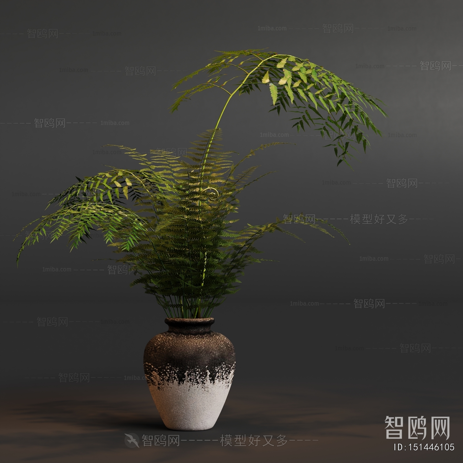 New Chinese Style Ground Green Plant Potted Plants